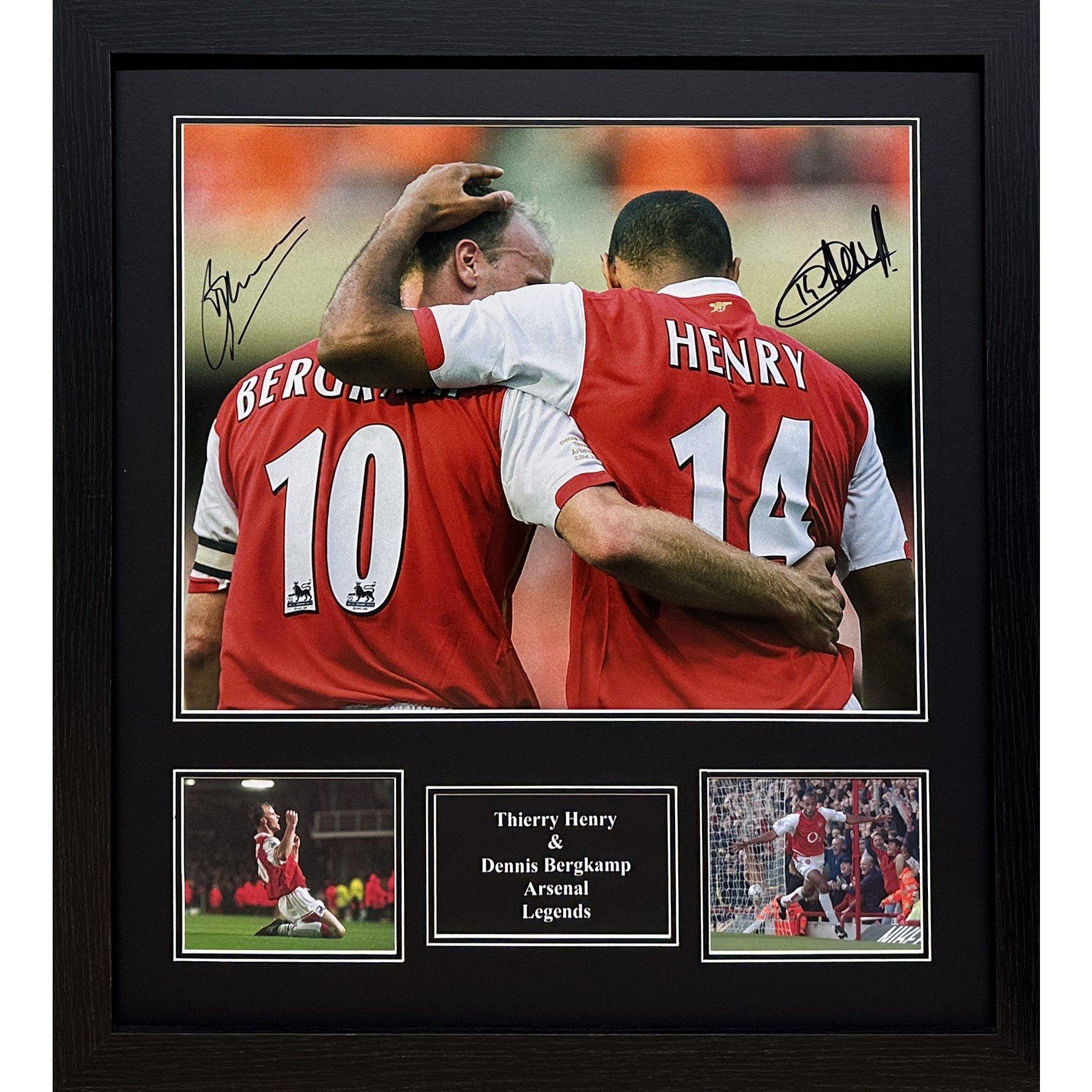 Allstarsignings Ltd  Henry & Bergkamp Dual Signed Arsenal Photo - Red