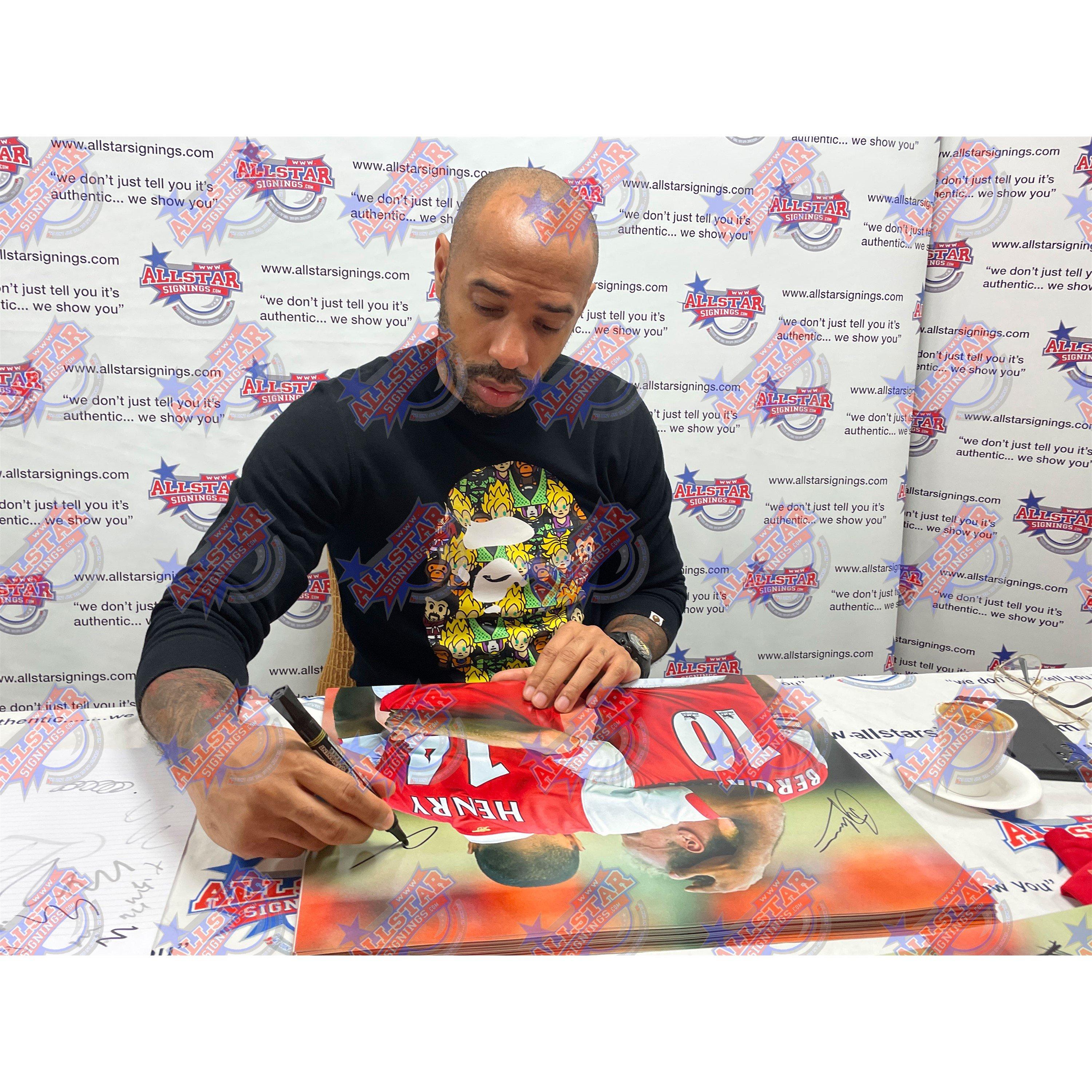 Red - AllStarSignings Ltd - Henry & Bergkamp dual signed Arsenal photo - 2