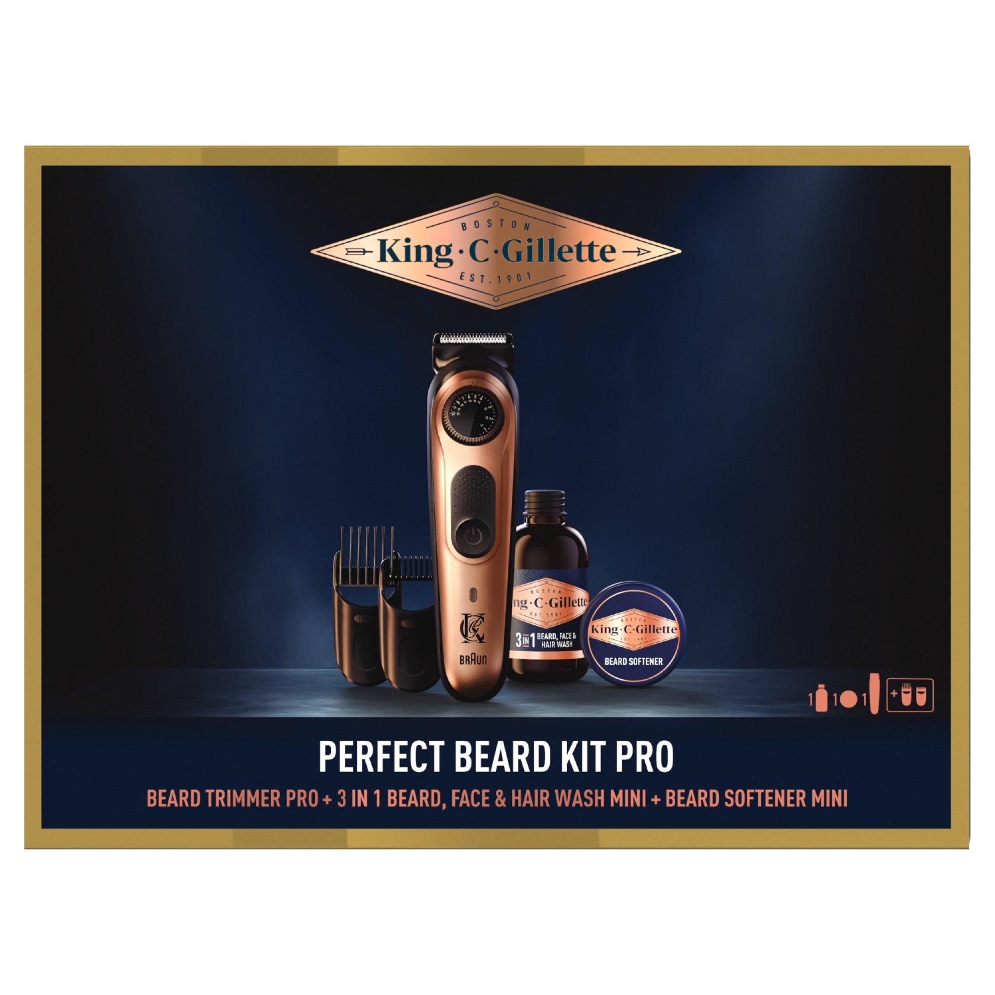 Gillette King C. Gillette Mens Beard Trimmer PRO Gift Set