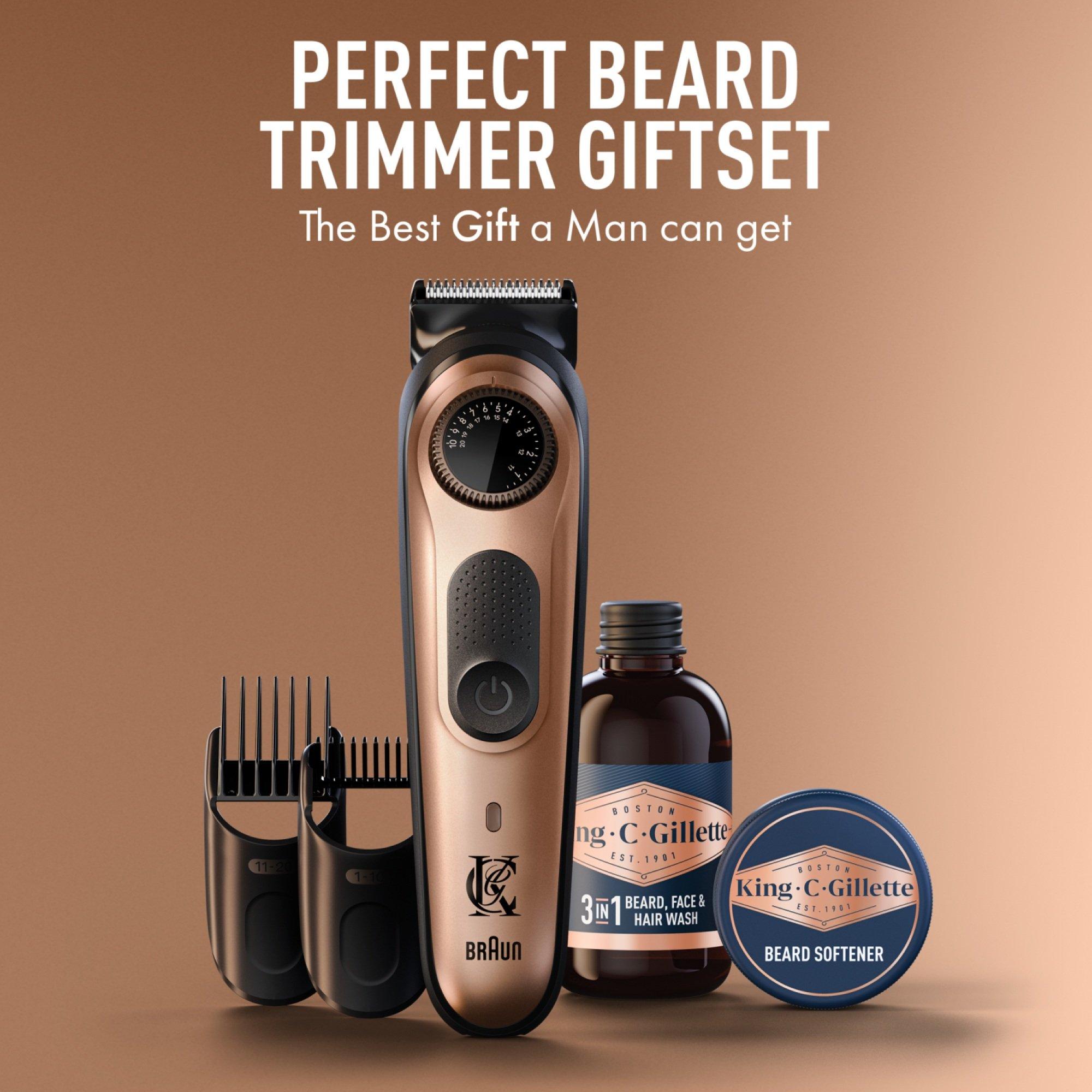 Brown - Gillette - King C. Gillette Mens Beard Trimmer PRO Gift Set - 2