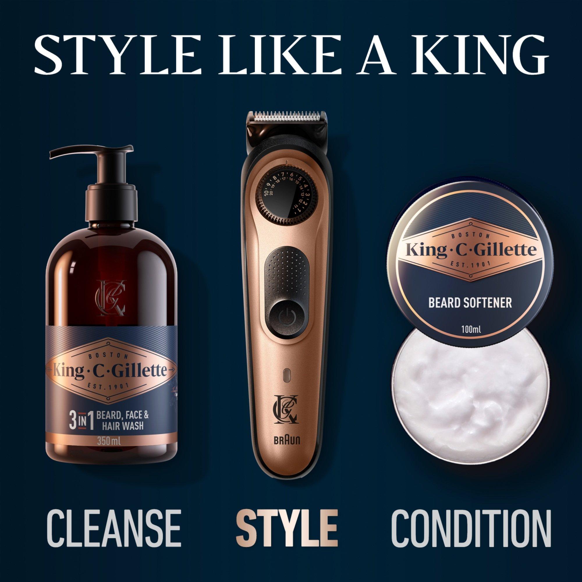 Brown - Gillette - King C. Gillette Mens Beard Trimmer PRO Gift Set - 5