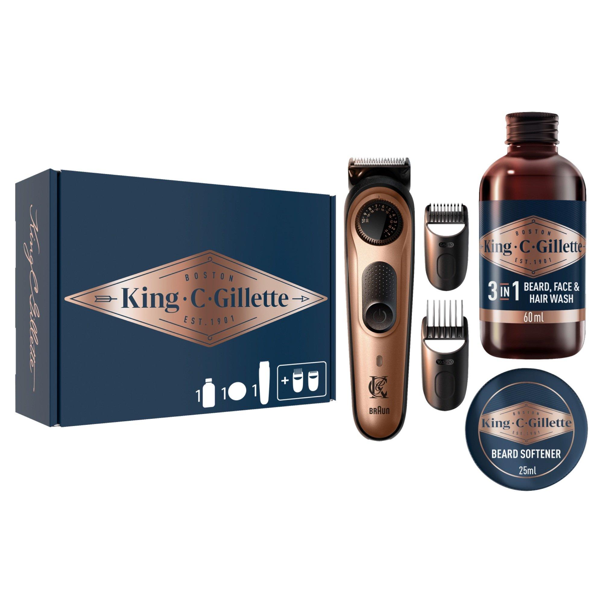 Gillette King C. Gillette Mens Beard Trimmer PRO Gift Set | Sports Direct