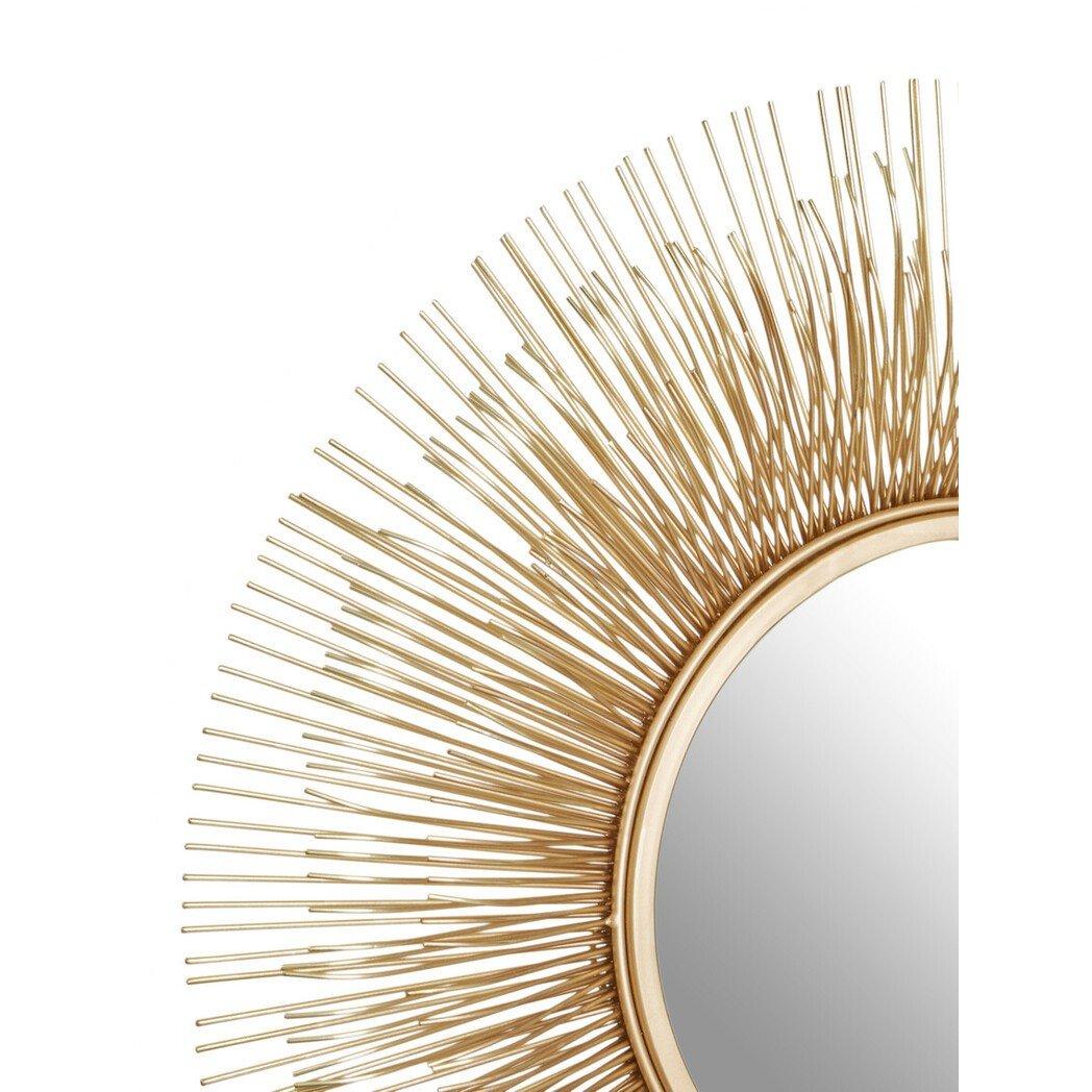 Clear Gold - Premier Housewares - Templar Gold Finish Sunburst Wall Mirror - 3