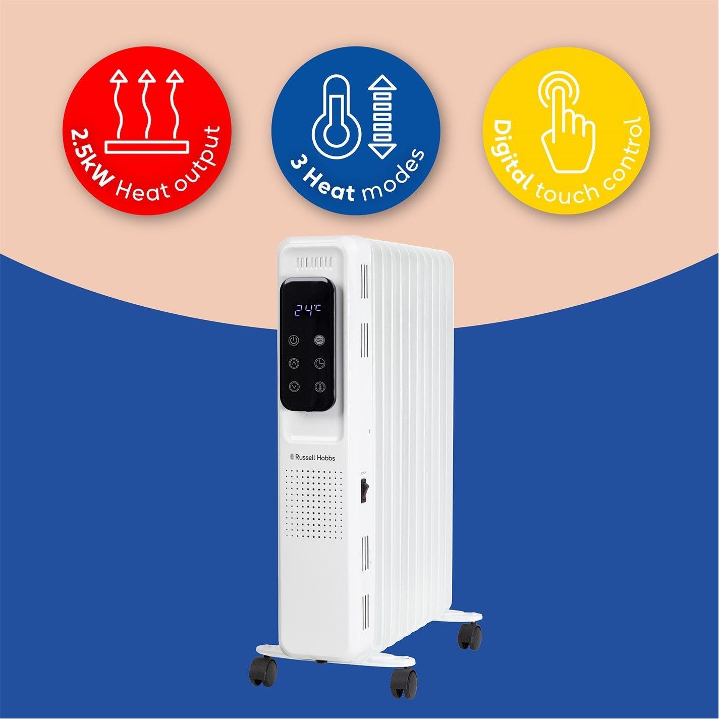 White - Russell Hobbs - RHOFR2521-D Oil Filled Radiator - 7