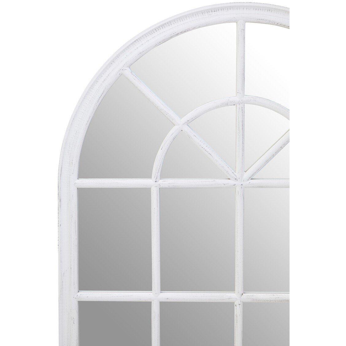 White - Premier Housewares - Lovida White Arched Wooden Frame Wall Mirror - 4