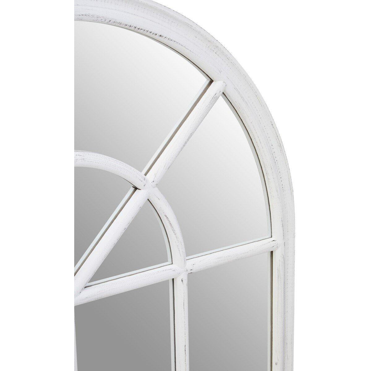 White - Premier Housewares - Lovida White Arched Wooden Frame Wall Mirror - 5