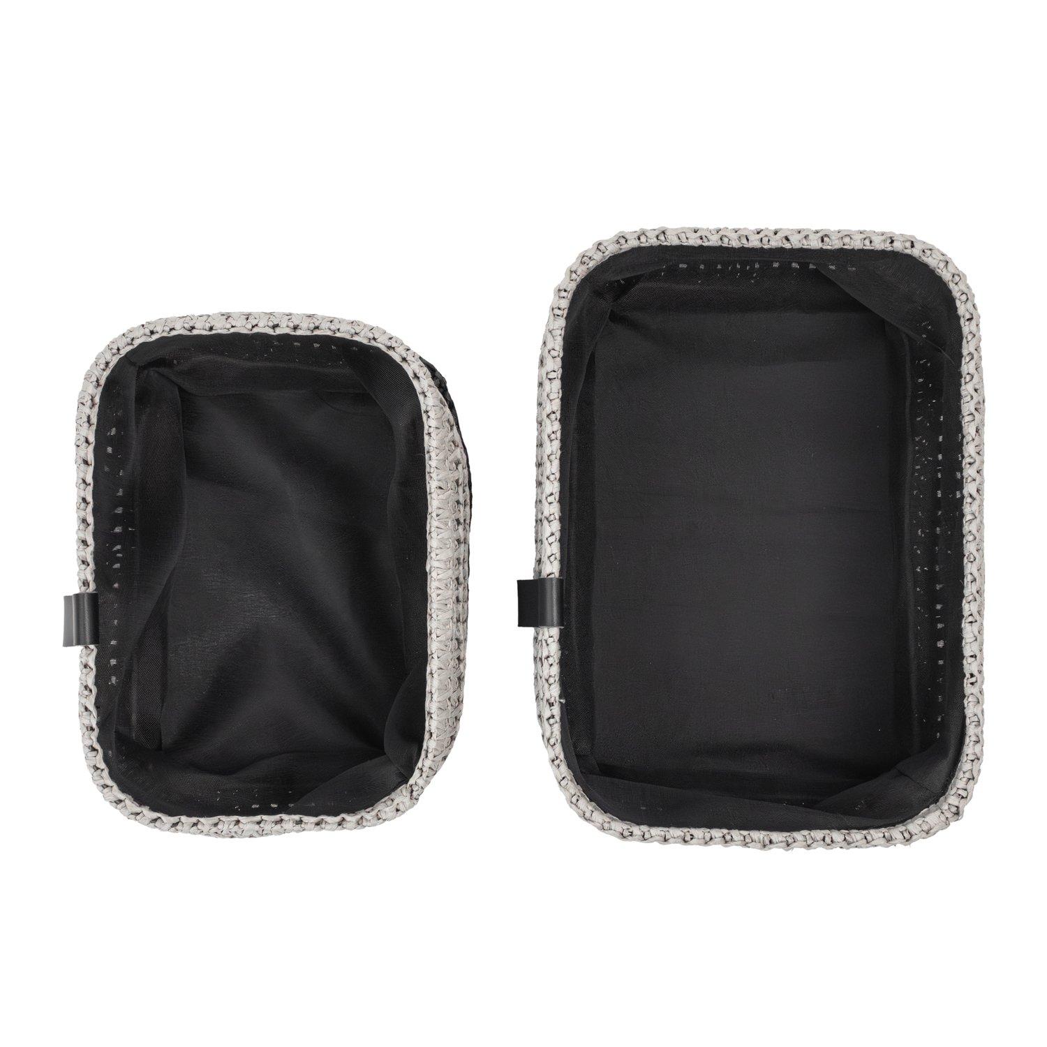 Grey - JVL - Kenzi Set of 2 Rectangular Storage Baskets - 3