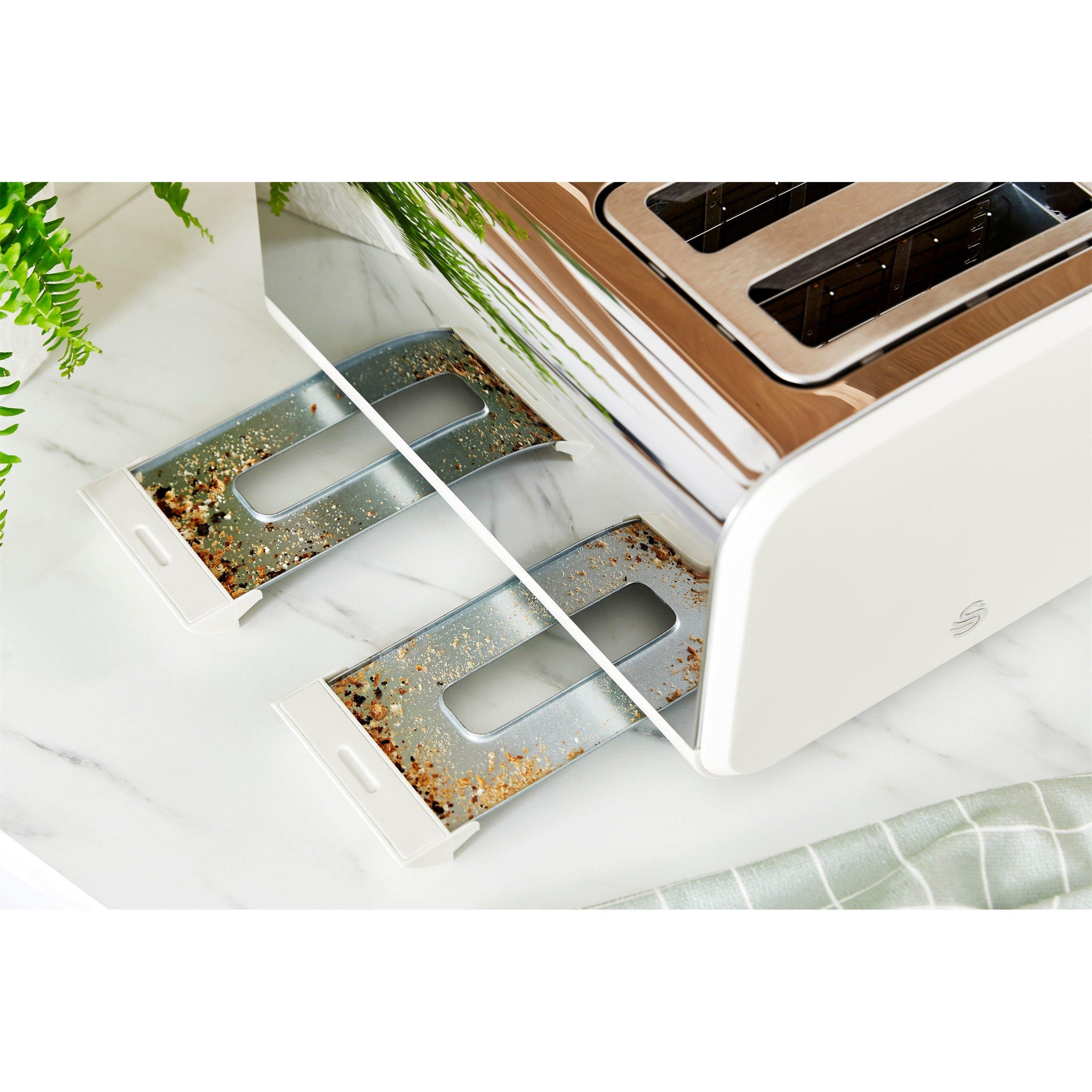 Grey - Swan - 4 Slice Nordic Style Toaster - White - 7