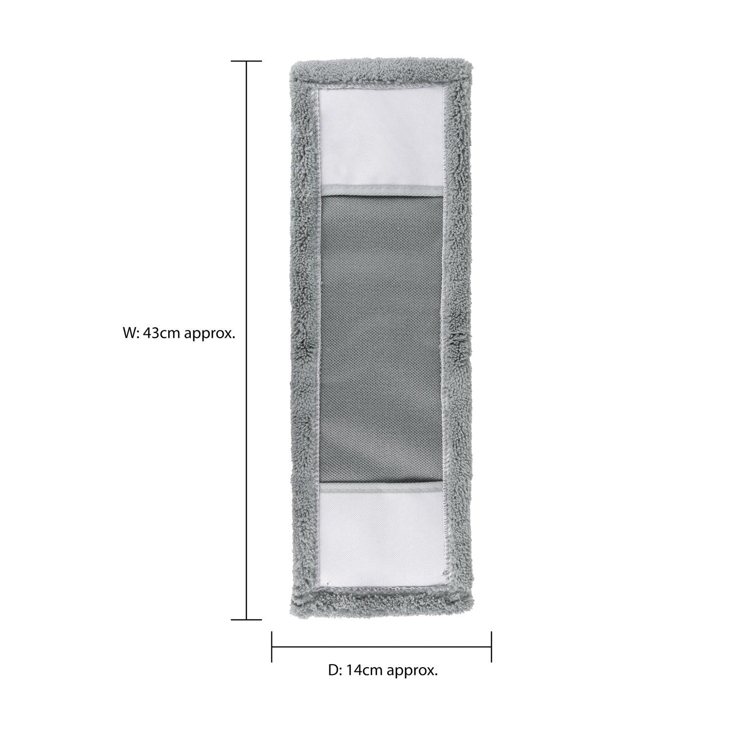 Grey - JVL - JVL Microfibre Mop Replacement Pads - Grey Pack 5 - 9