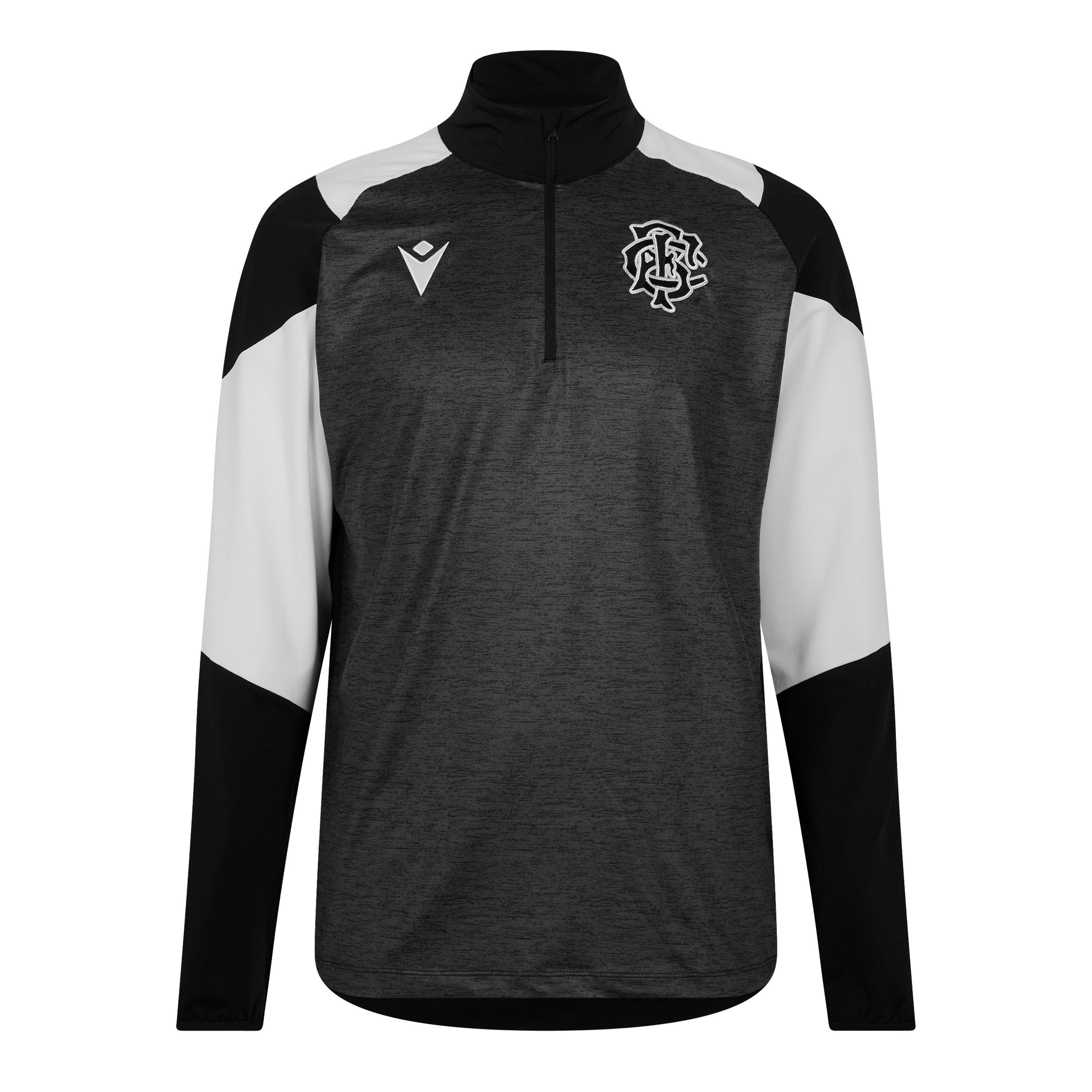 Black/White - Macron - Men's Barbarians Quarter-Zip Replica Short-Sleeve T-Shirt - 1