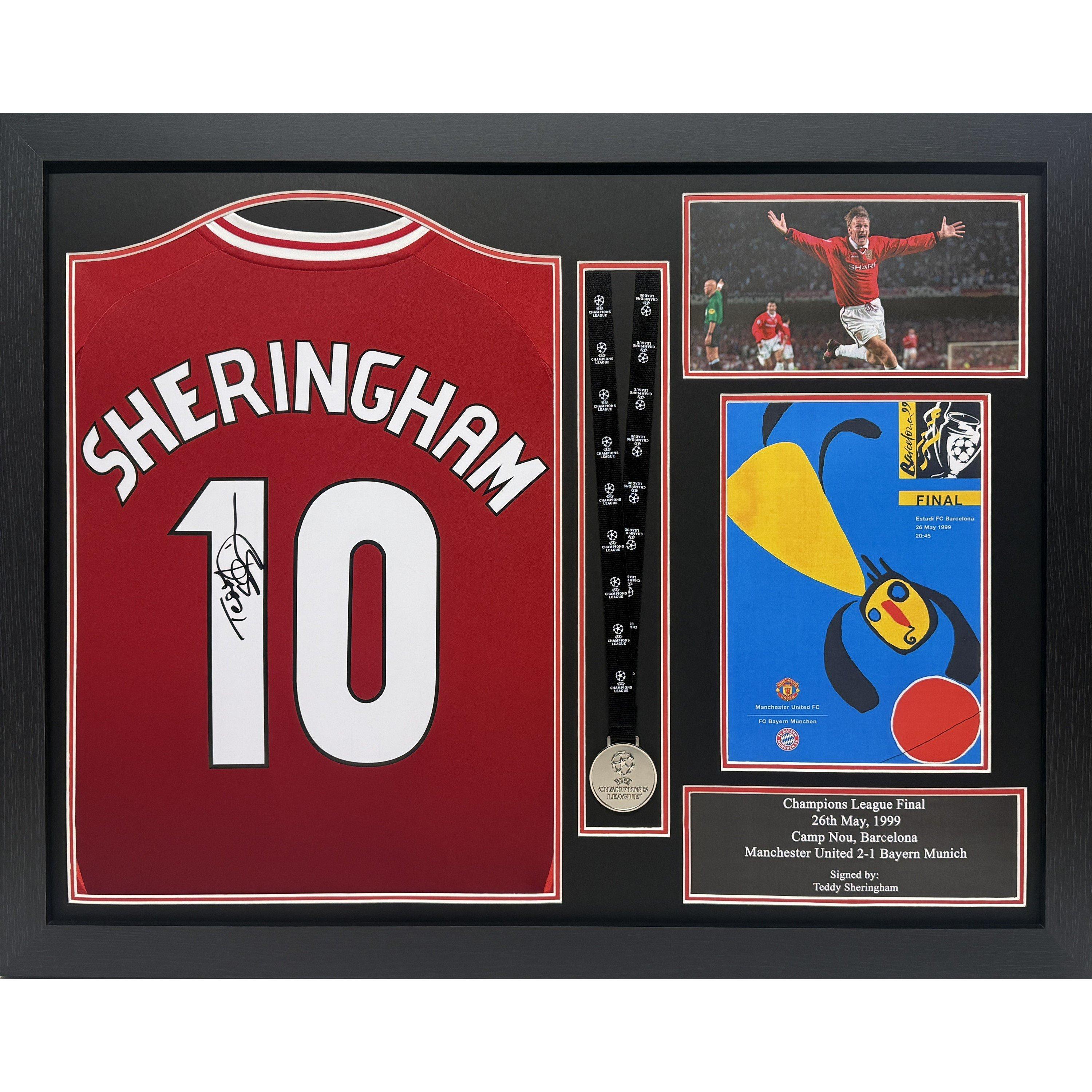 Manchester United Fc  Teddy Sheringham Signed Manchester United Shirt - Red