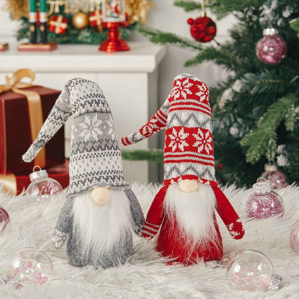 Red And Grey - LIFE IDEAS - Santa Gnome Plush Doll Ornament - 2