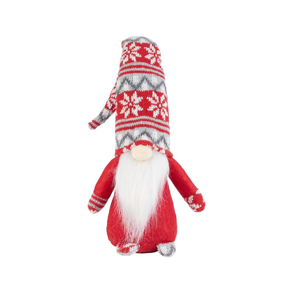 Red And Grey - LIFE IDEAS - Santa Gnome Plush Doll Ornament - 3