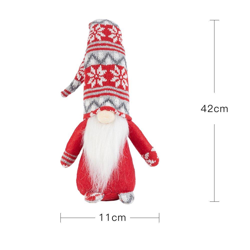 Red And Grey - LIFE IDEAS - Santa Gnome Plush Doll Ornament - 8