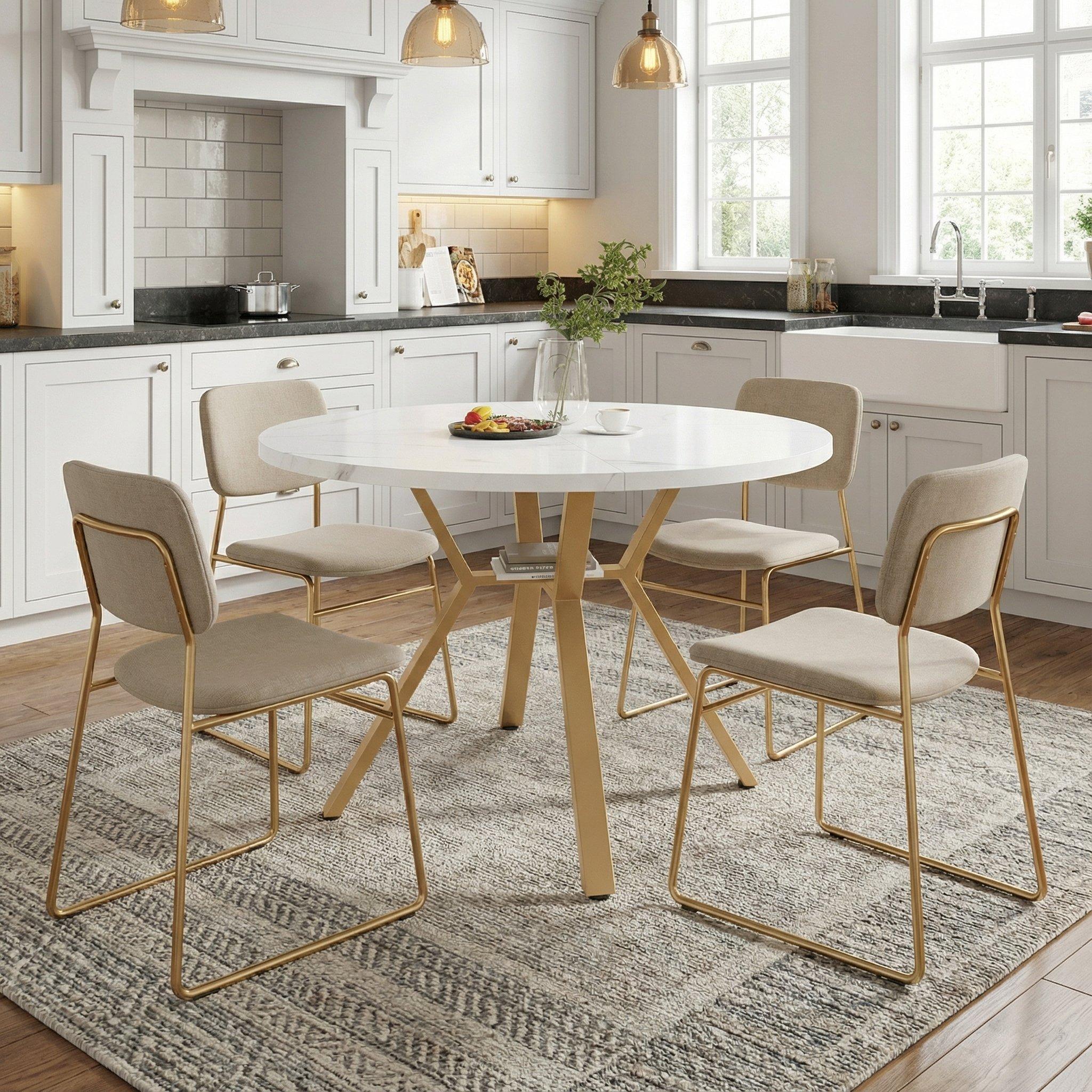 Urban Meuble  Modern Round Dining Table - White