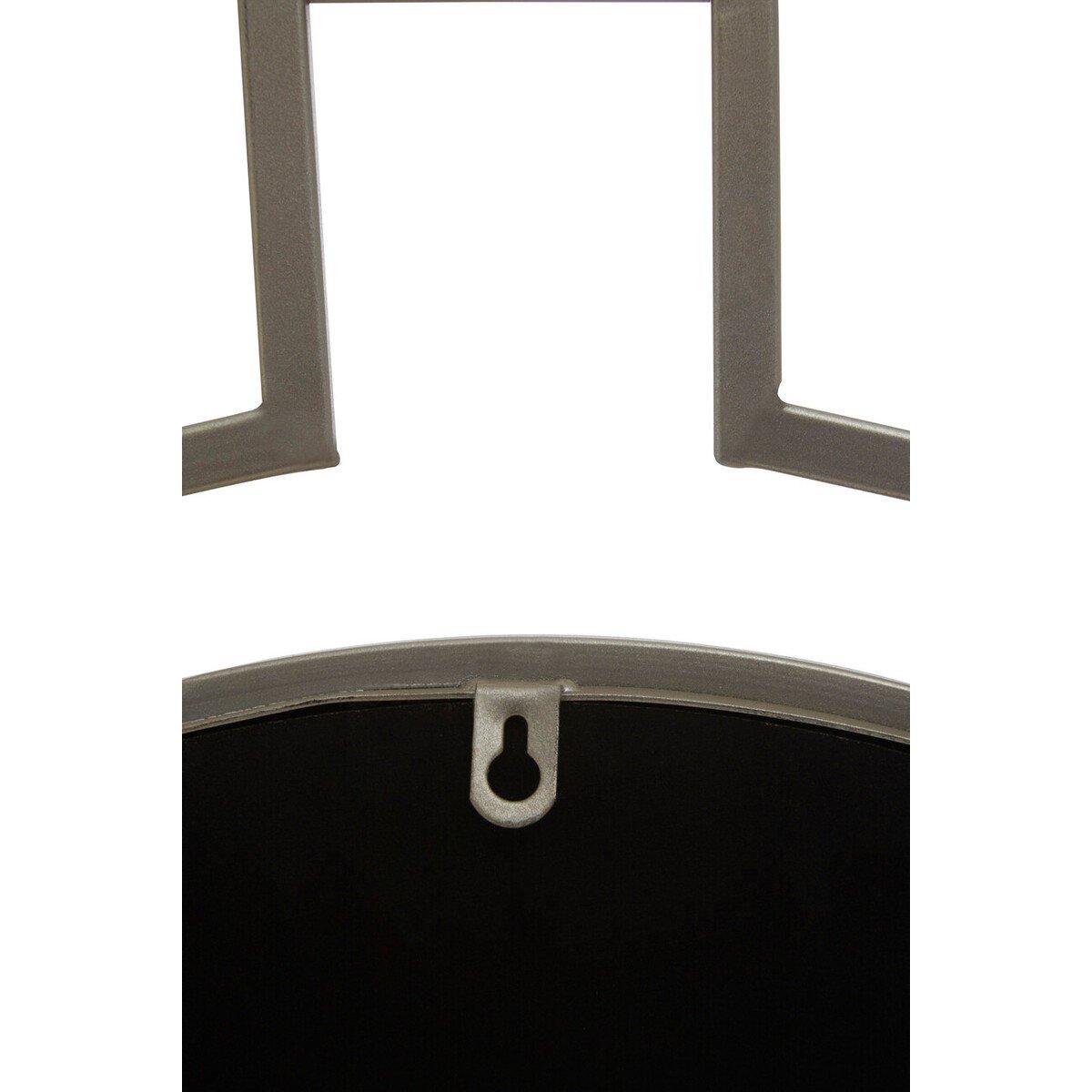 Silver - Premier Housewares - Jalal Silver Metal Frame Round Wall Mirror - 6