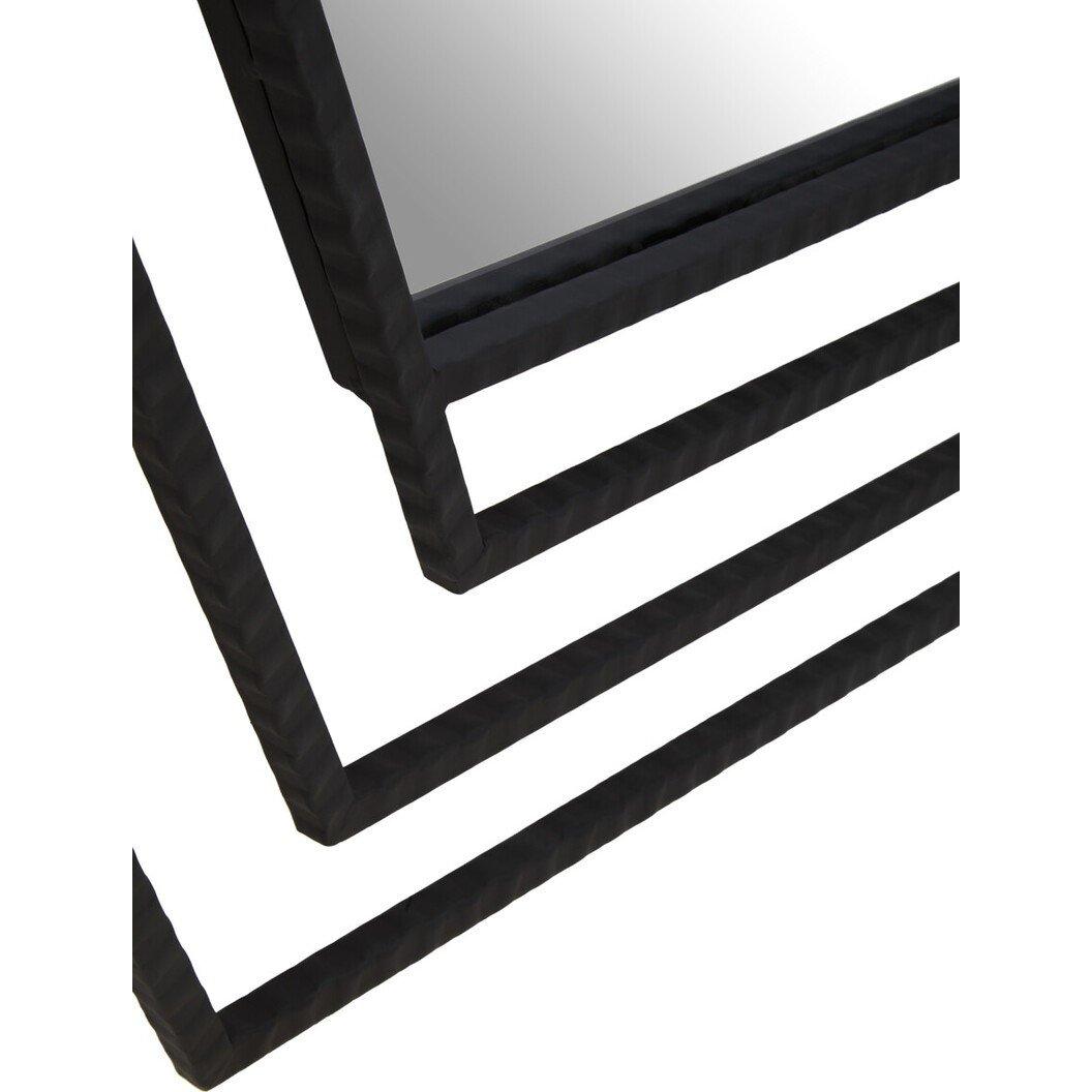 Black - Premier Housewares - Beauly Black Finish Hexagonal Wall Mirror - 3