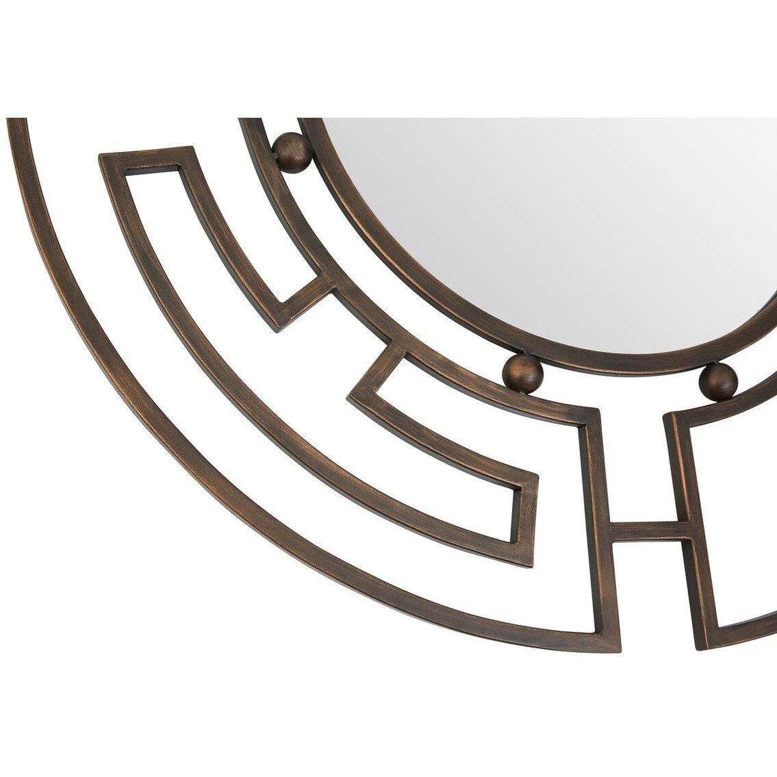 Brown - Premier Housewares - Jalal Bronze Metal Frame Round Wall Mirror - 3