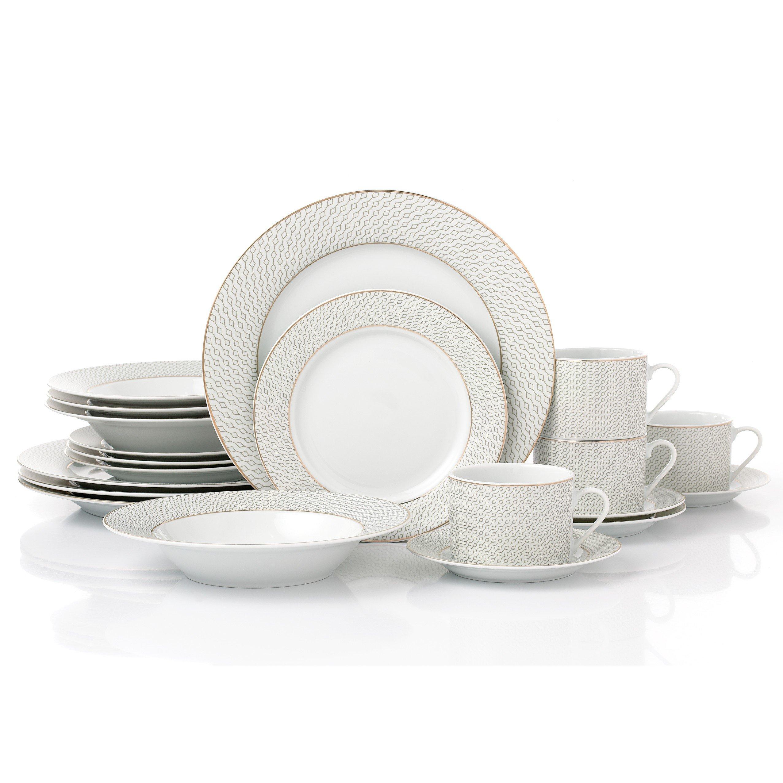 Multi - Waterside - 20pc Premium Diamond Dinner Set - 1