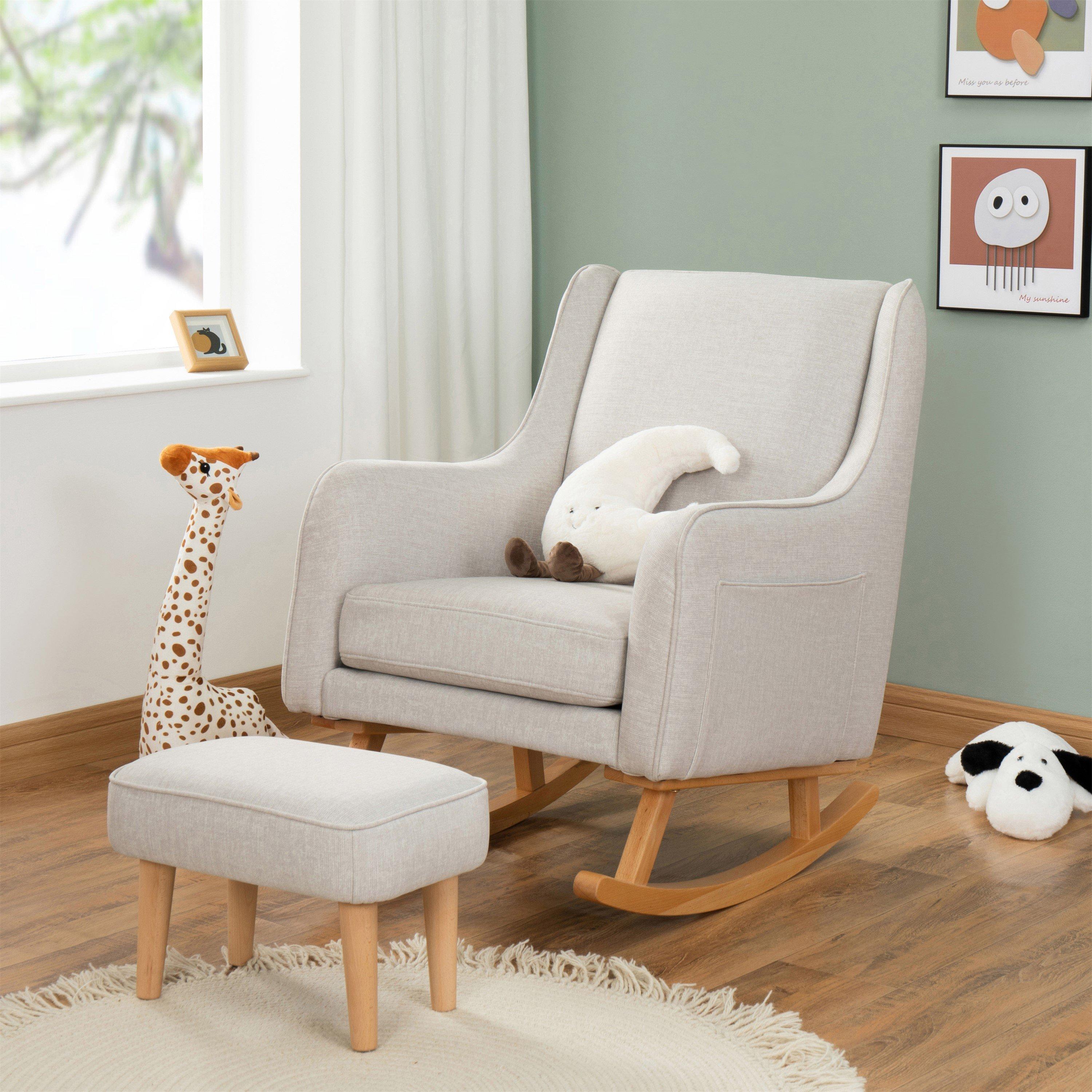 Cashmere - Babymore - Ida Nursing Chair with Stool - Cashmere - 2