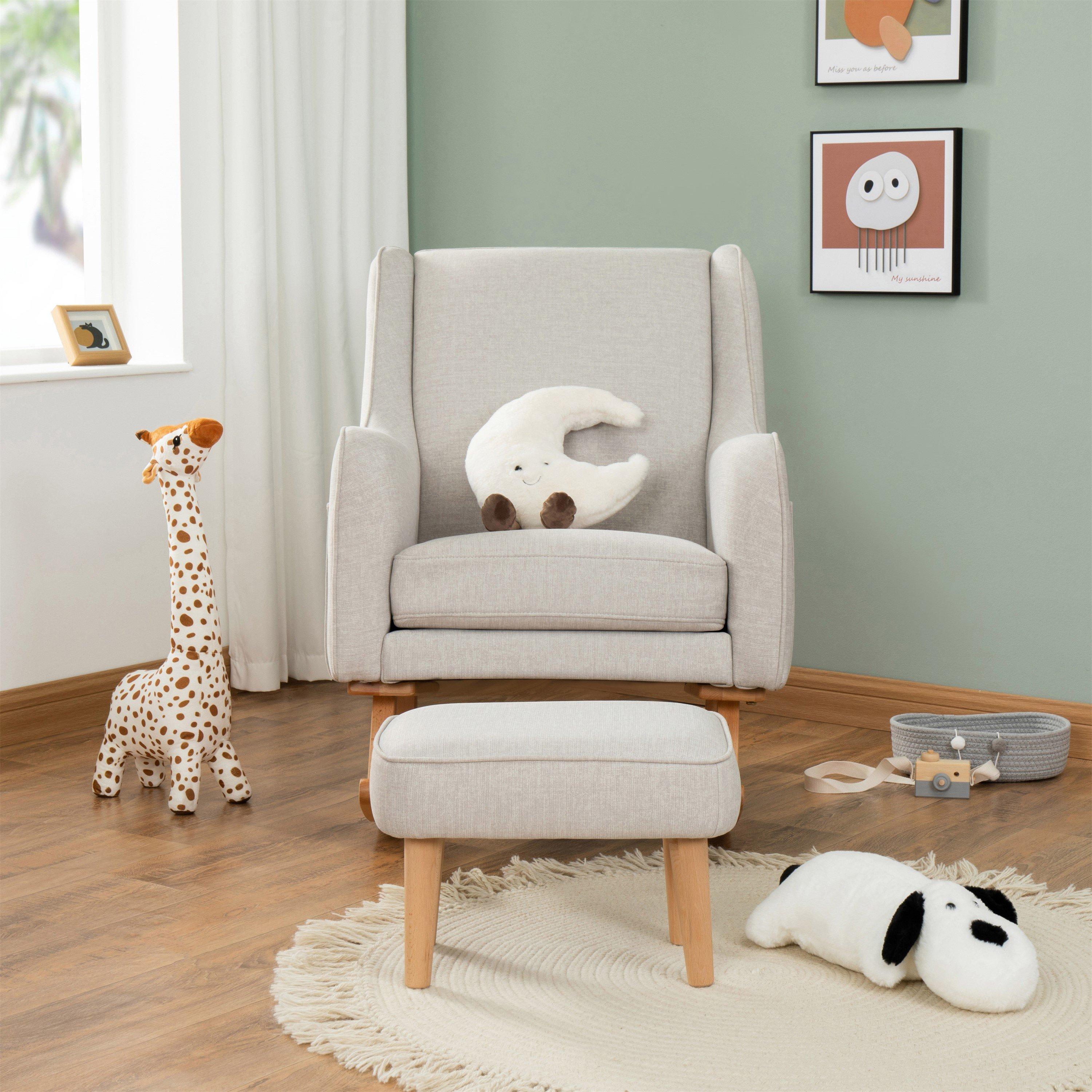 Cashmere - Babymore - Ida Nursing Chair with Stool - Cashmere - 3