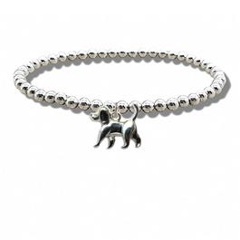 Aye Do Walking Dog Silver Beaded Bracelet NP-SBwkdog