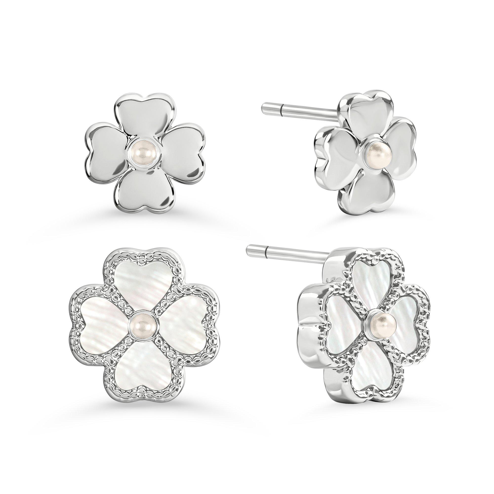 Silver - Radley - Radley Silver Plated MOP Flower Earrings - 1