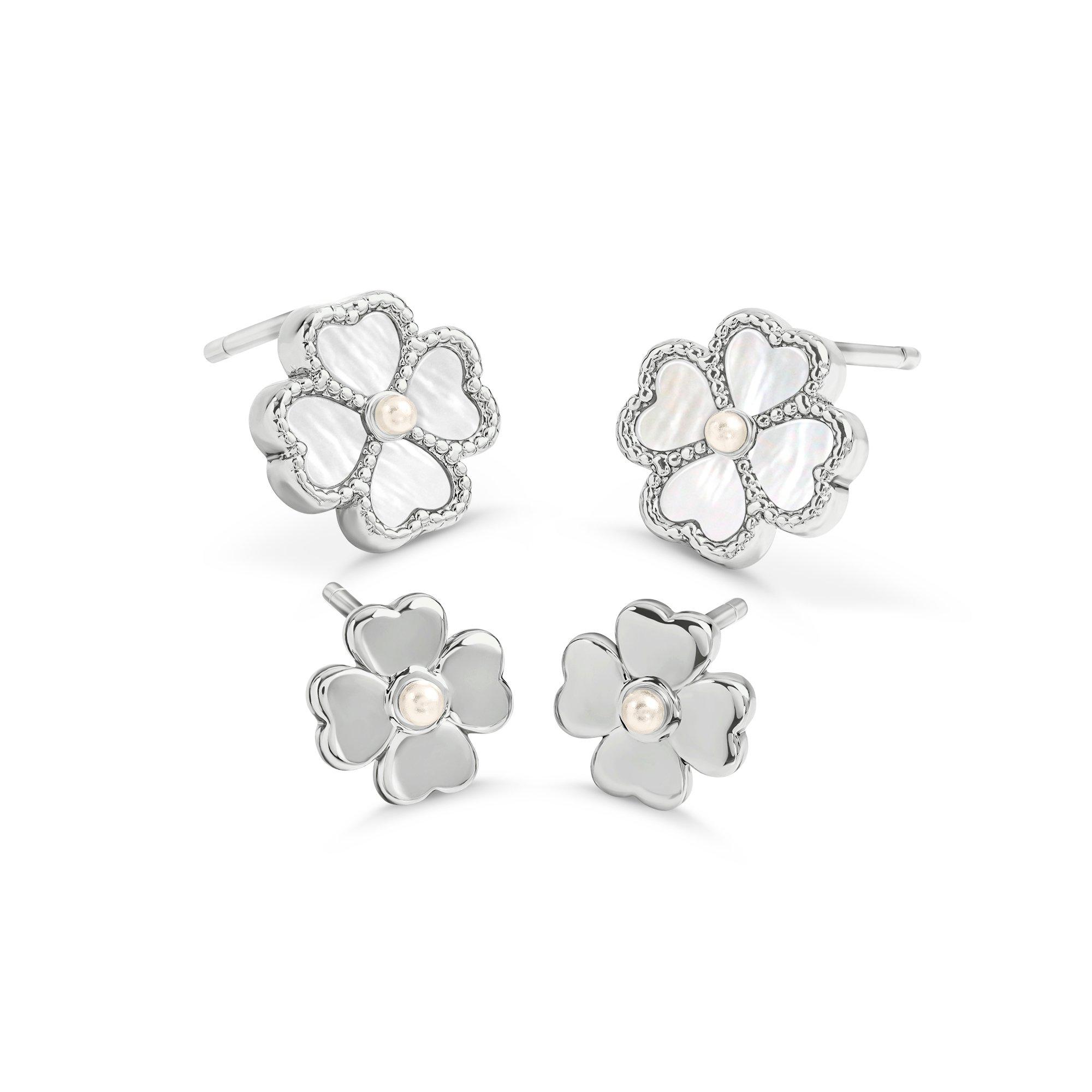 Silver - Radley - Radley Silver Plated MOP Flower Earrings - 2