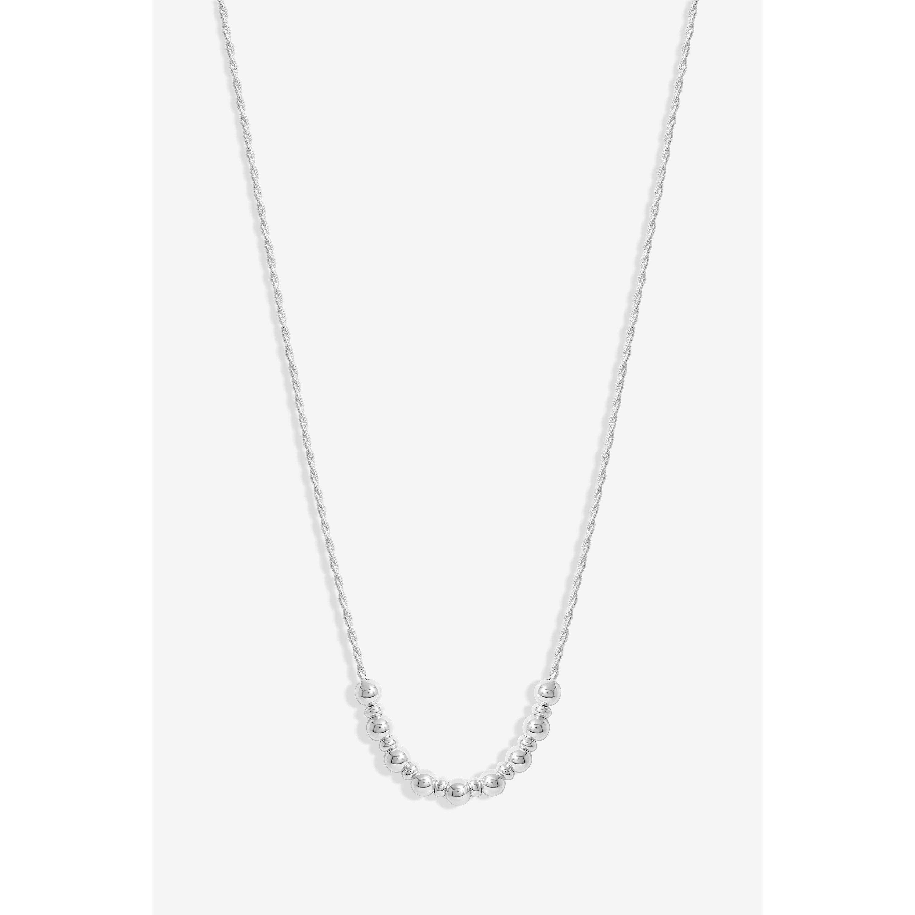 Simply Women's Sterling 925 Rope Textured Ball Necklace Silver