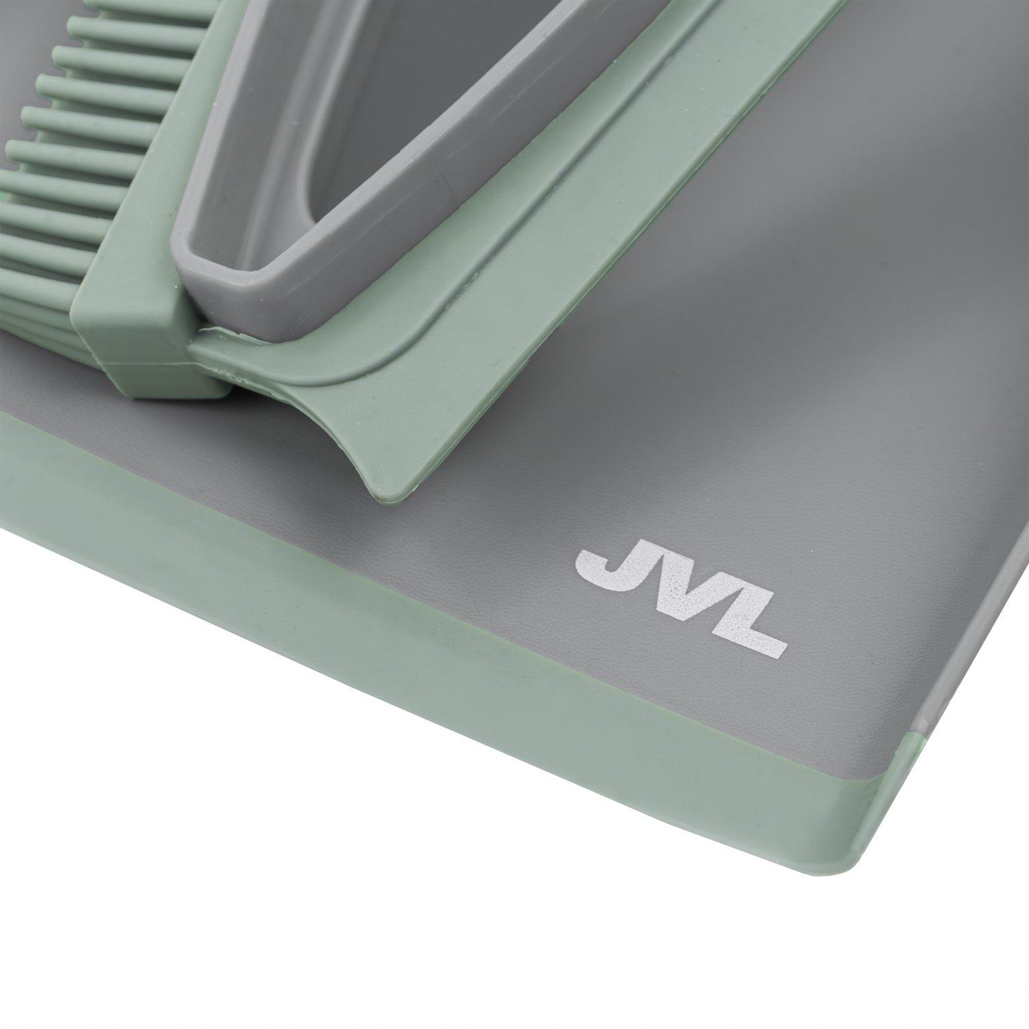 Grey - JVL - JVL Rubber Dustpan and Brush Set - Grey - 4