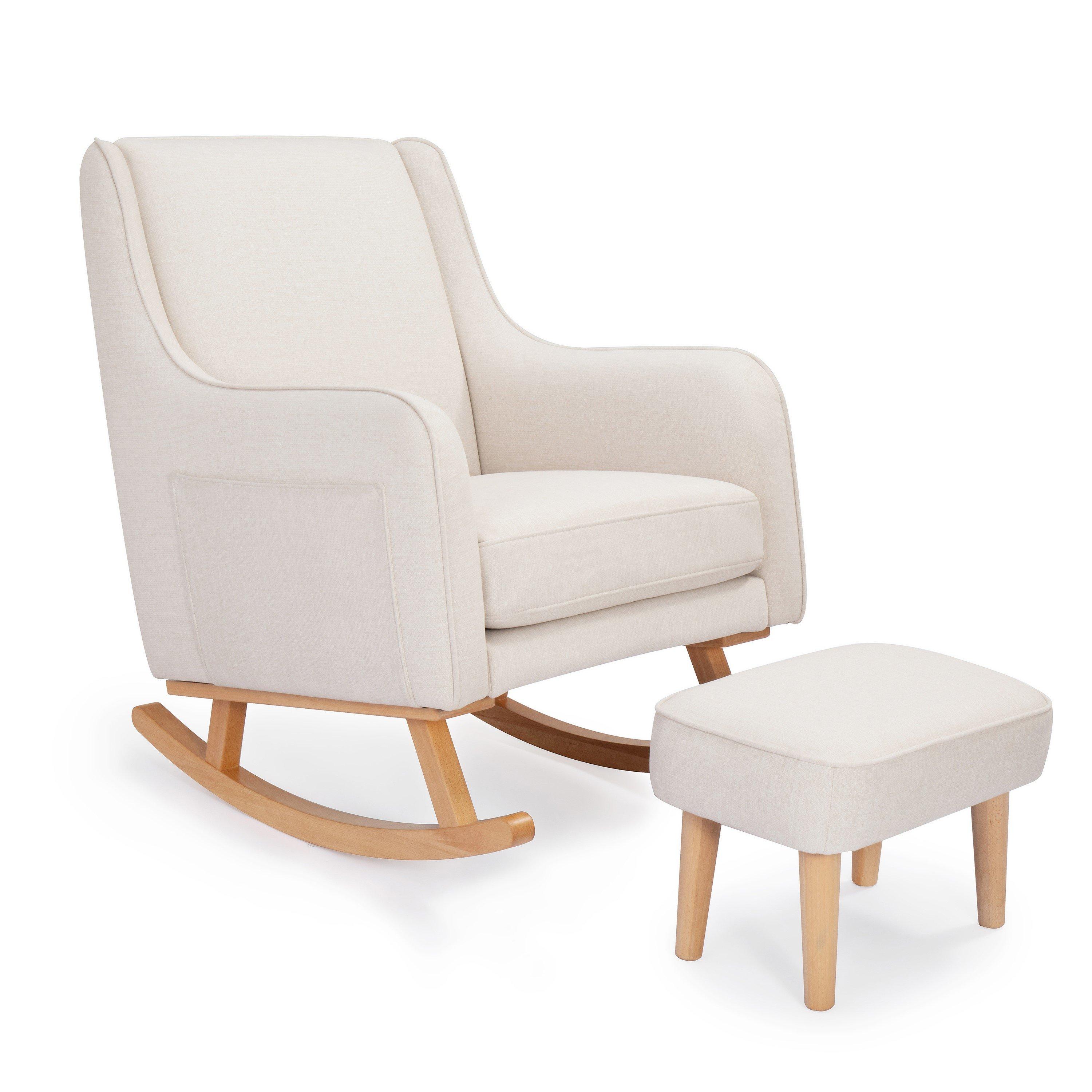 Ivory - Babymore - Ida Nursing Chair with Stool - Ivory - 1