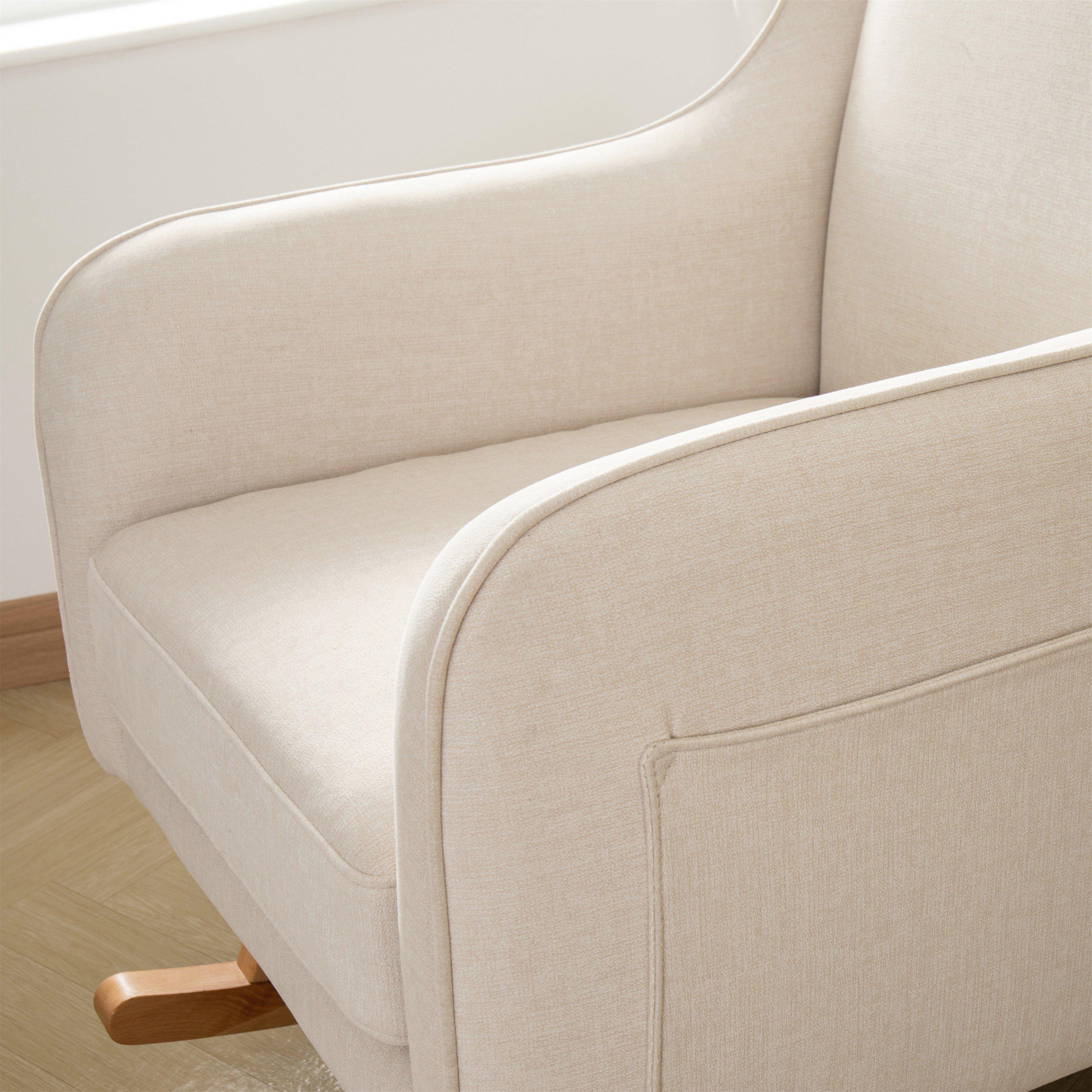 Ivory - Babymore - Ida Nursing Chair with Stool - Ivory - 4