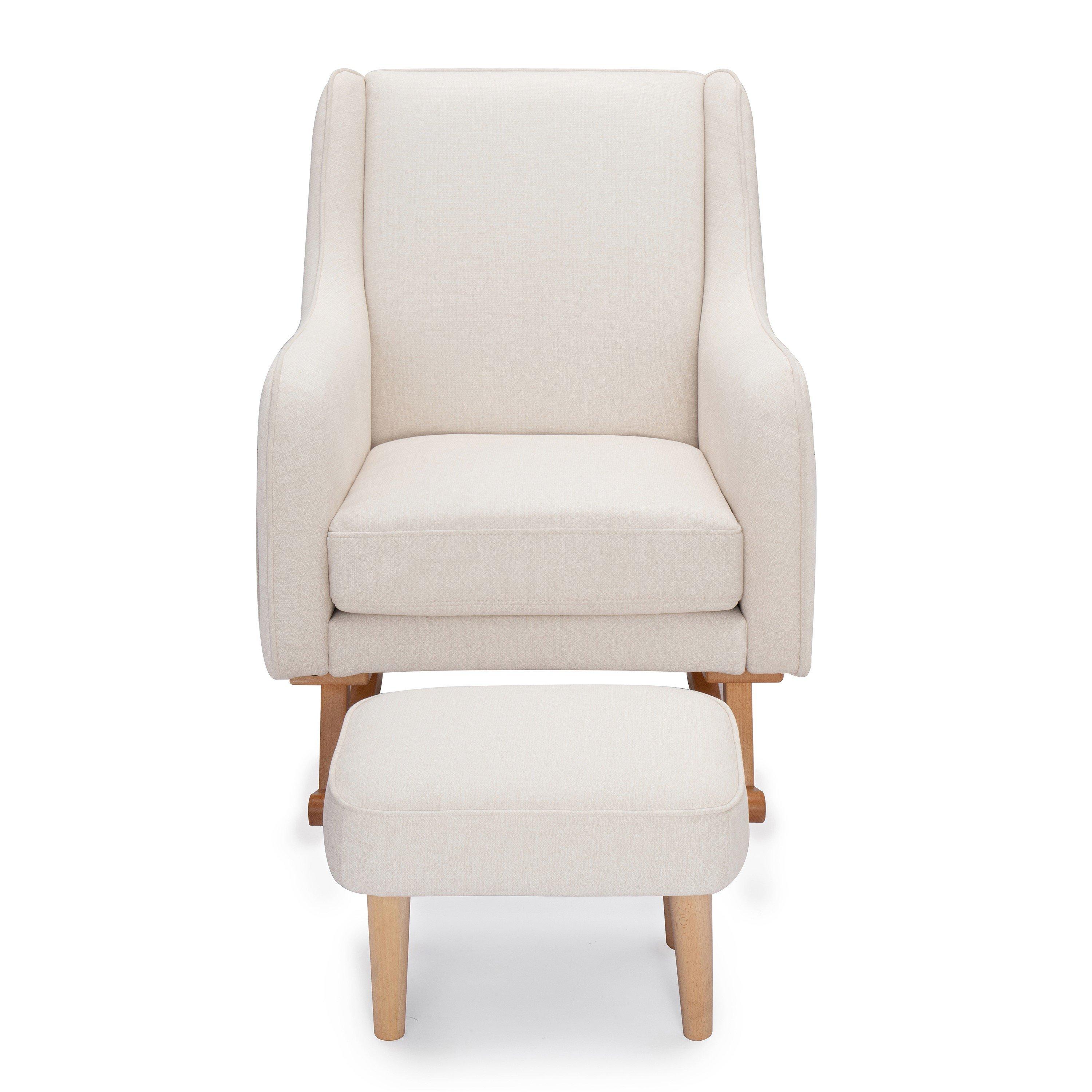 Ivory - Babymore - Ida Nursing Chair with Stool - Ivory - 6