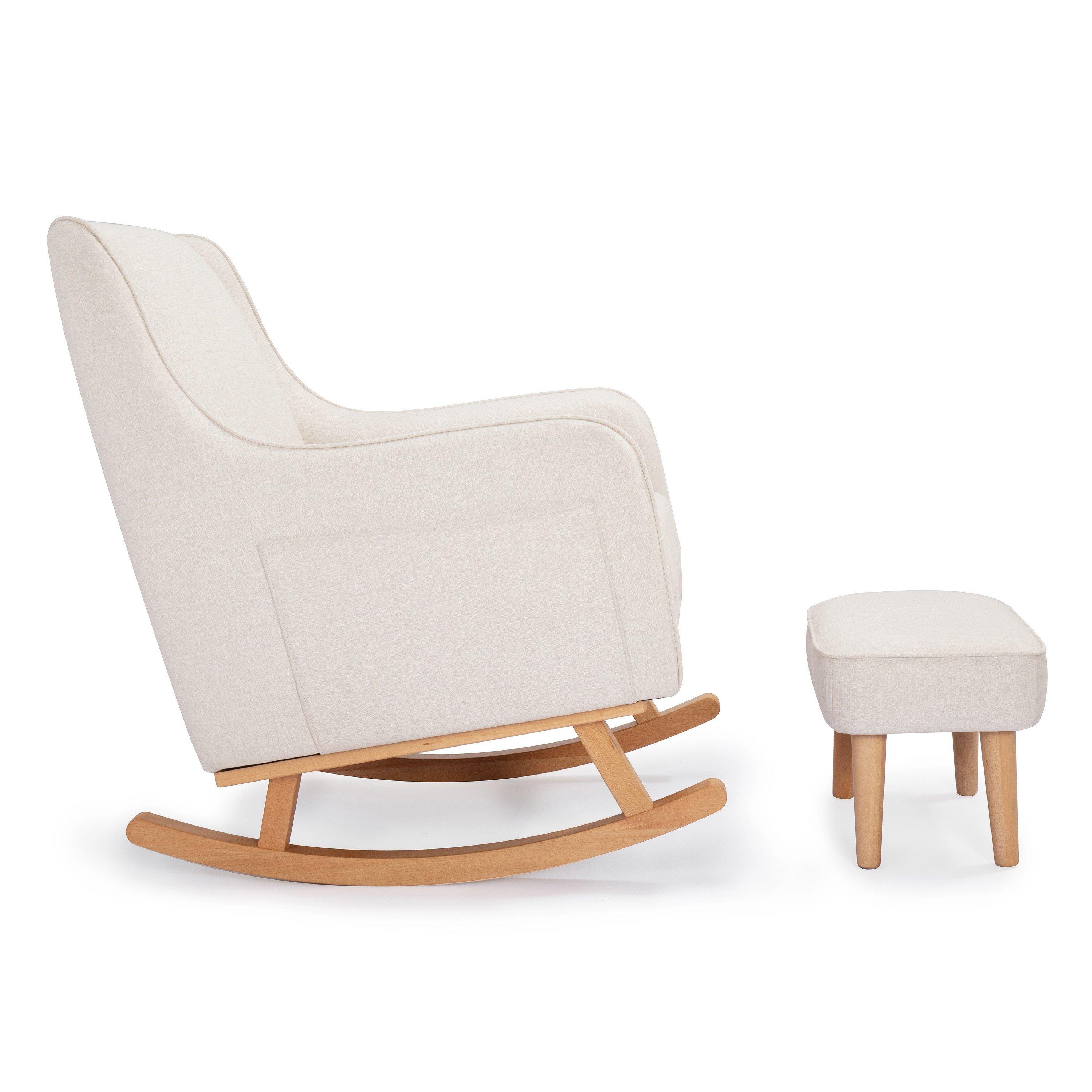 Ivory - Babymore - Ida Nursing Chair with Stool - Ivory - 7