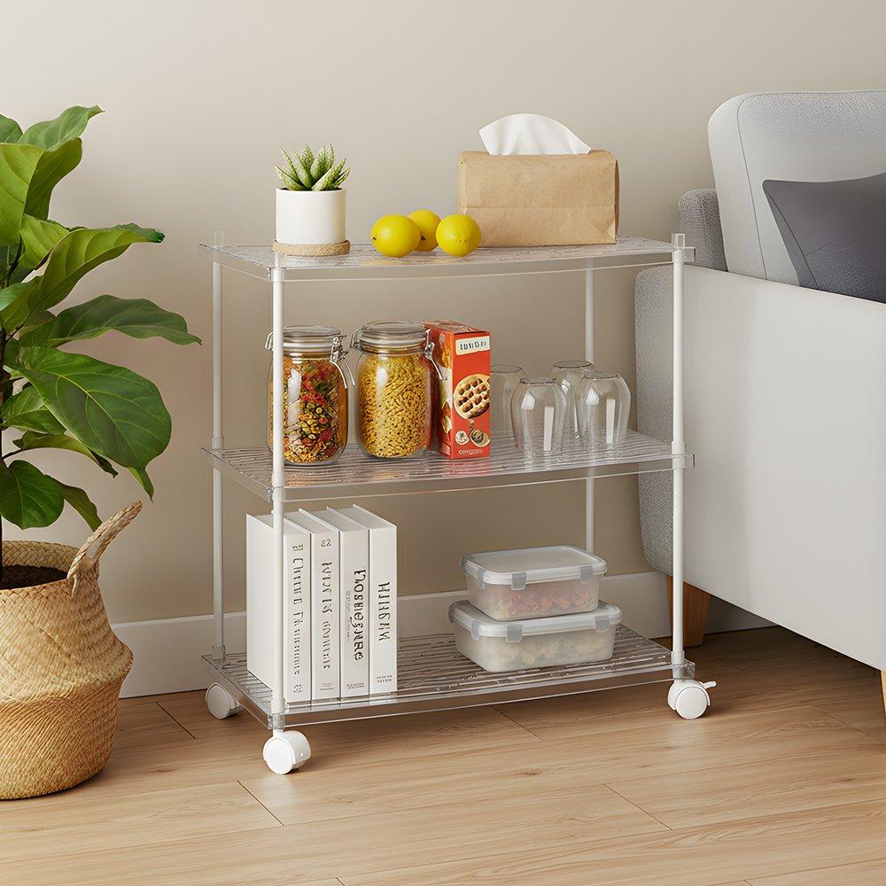 Clear - LIFE IDEAS - Transparent Rolling Storage Cart - 1