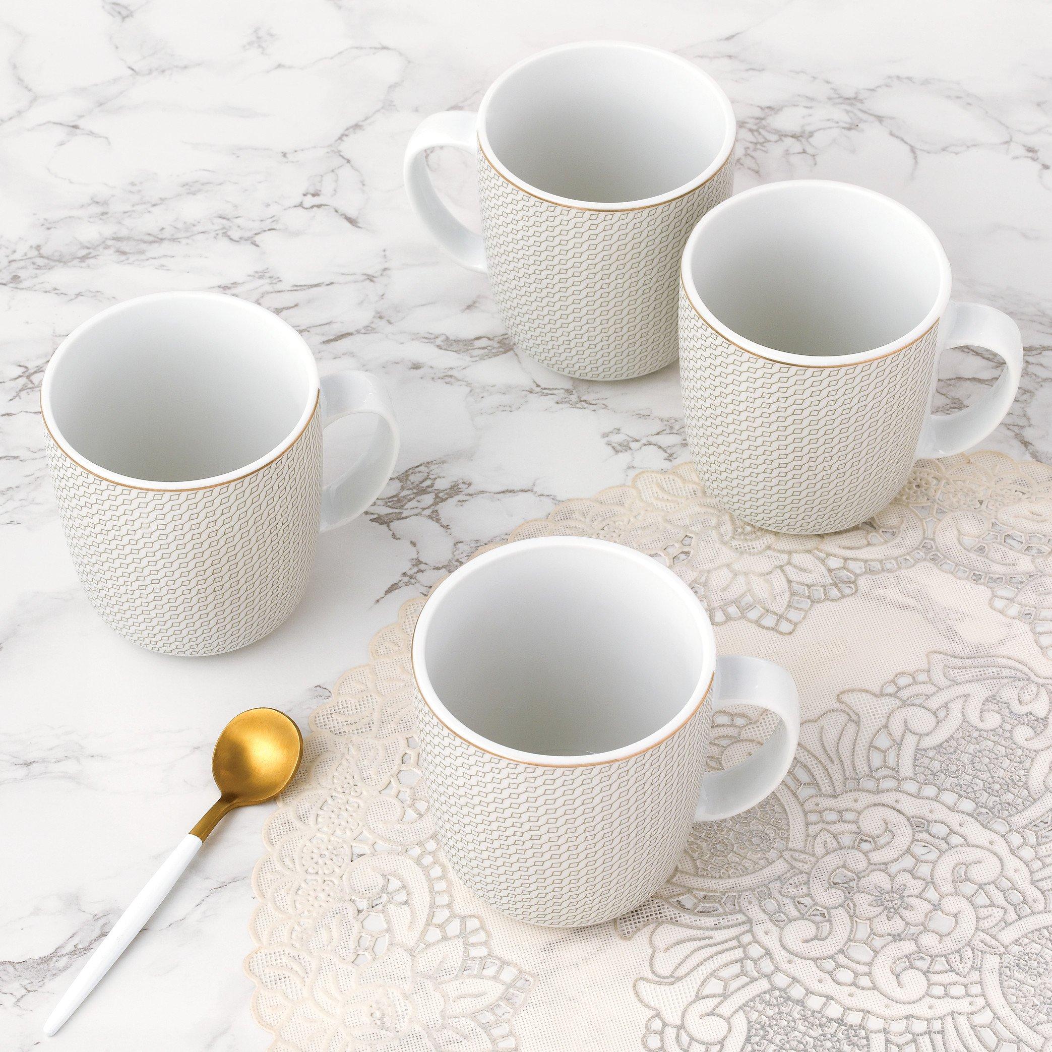 Multi - Waterside - 4pc Diamond Gold Band Mug Set - 2