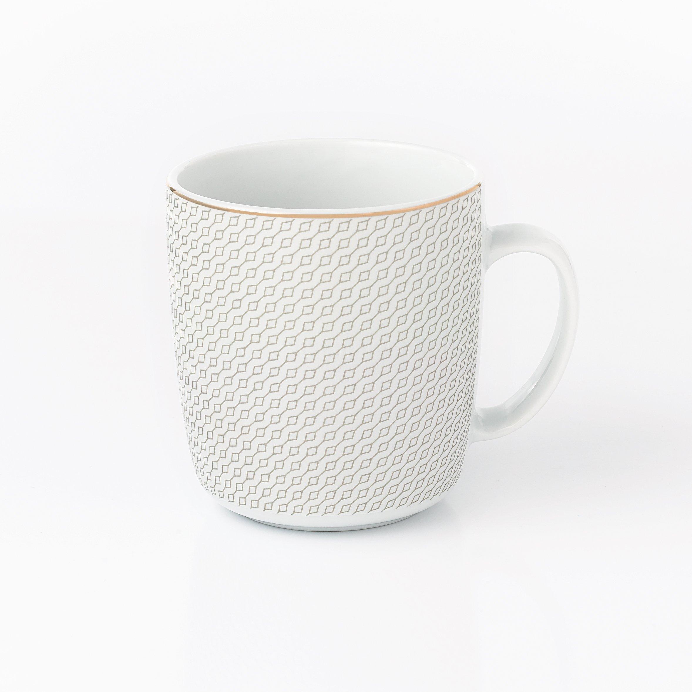 Multi - Waterside - 4pc Diamond Gold Band Mug Set - 5