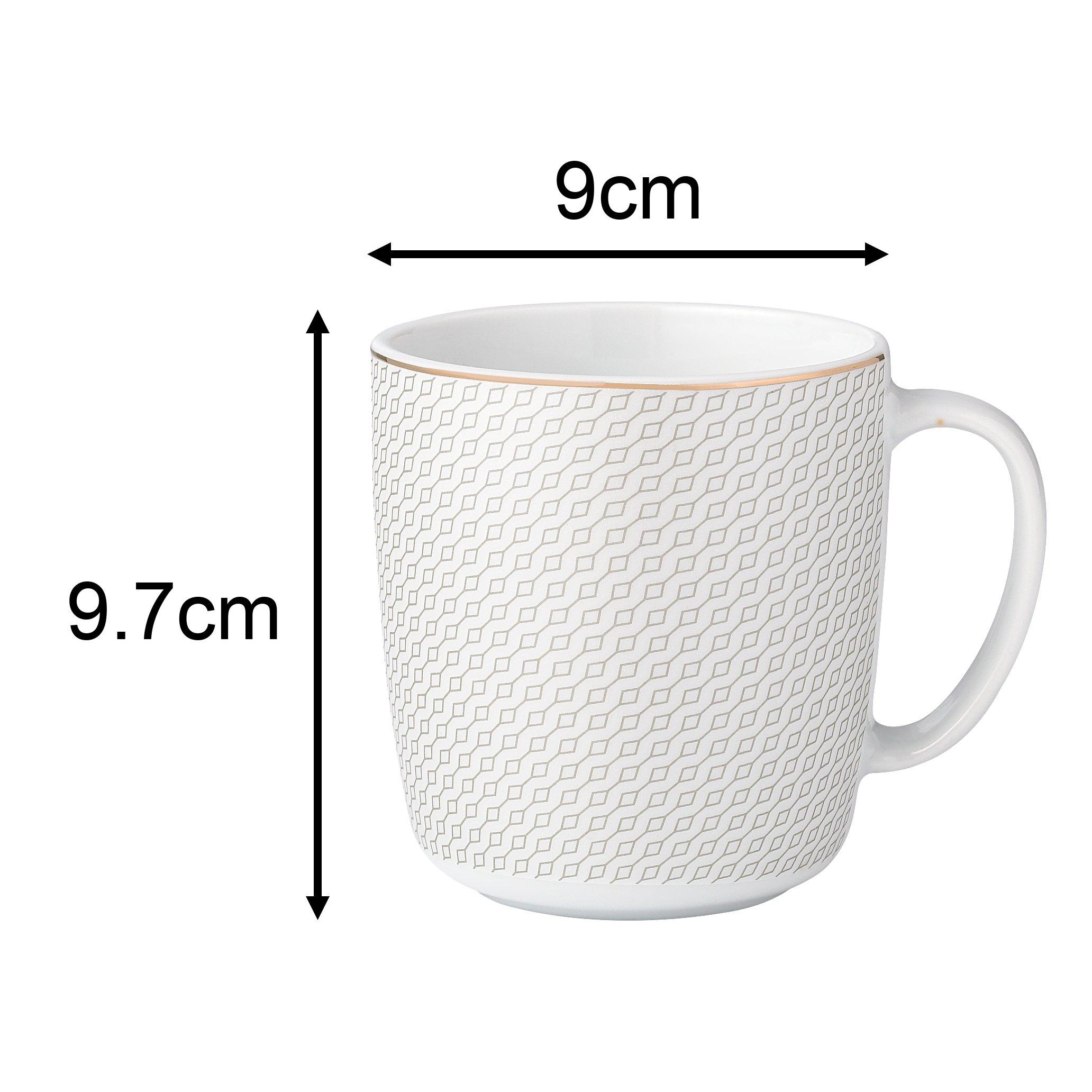 Multi - Waterside - 4pc Diamond Gold Band Mug Set - 6