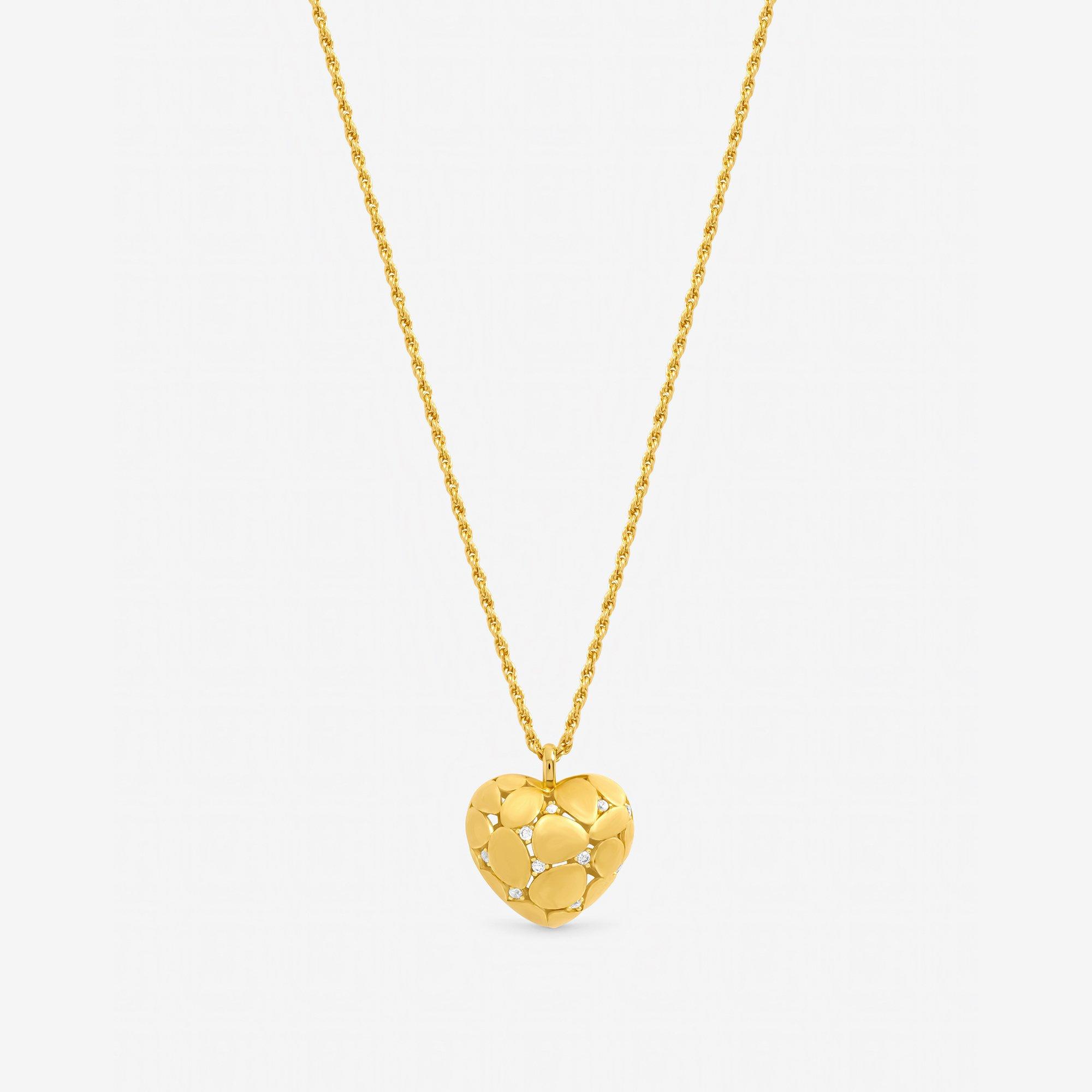 Silver - Jon Richard - Gold Plated Satin Heart Pendant - 1
