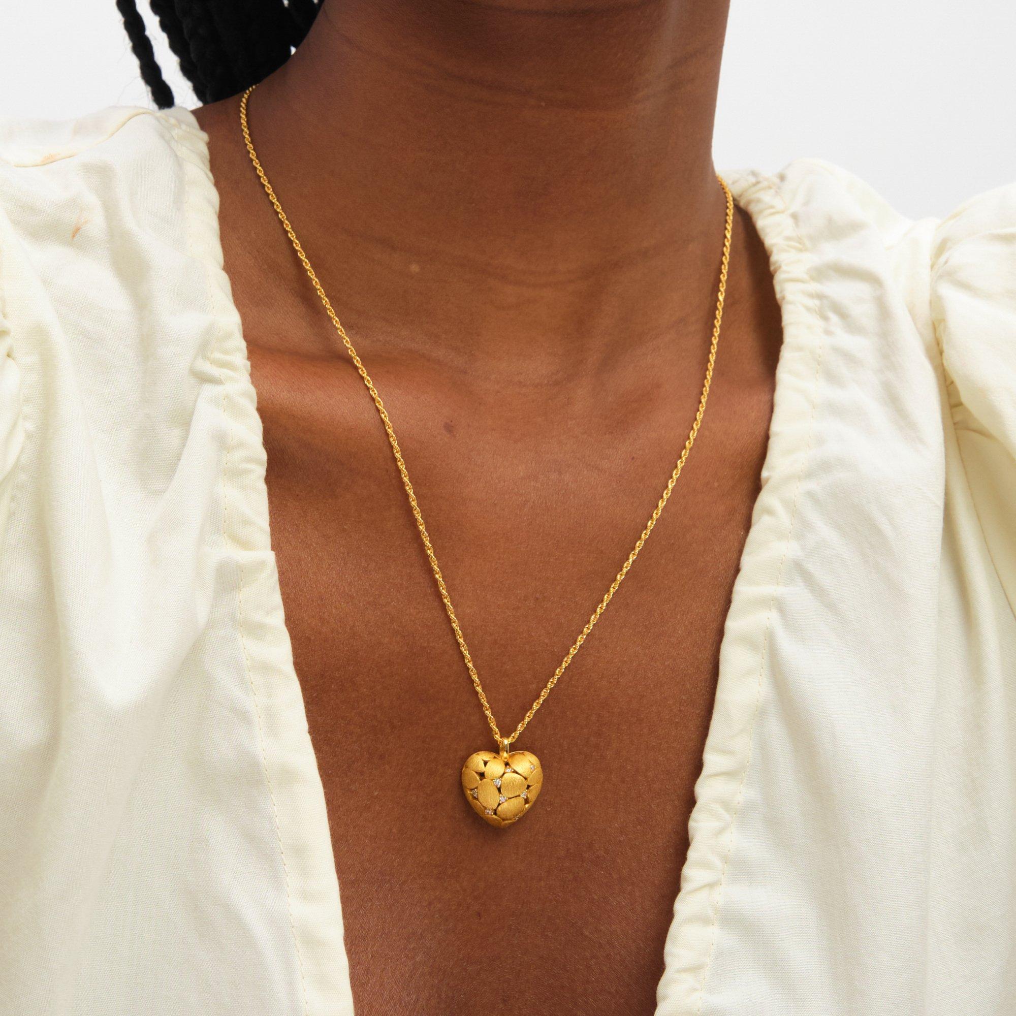 Silver - Jon Richard - Gold Plated Satin Heart Pendant - 2