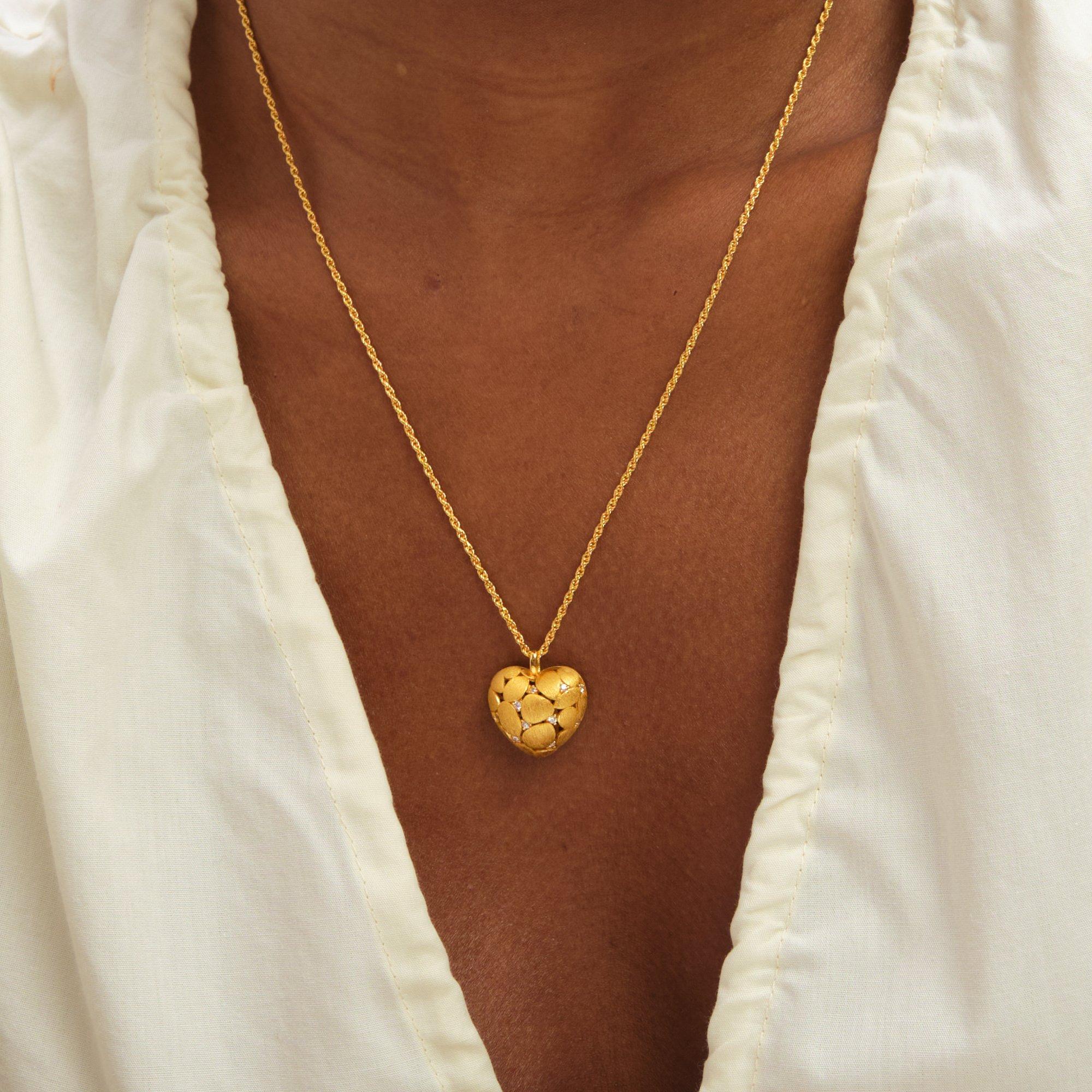 Silver - Jon Richard - Gold Plated Satin Heart Pendant - 3