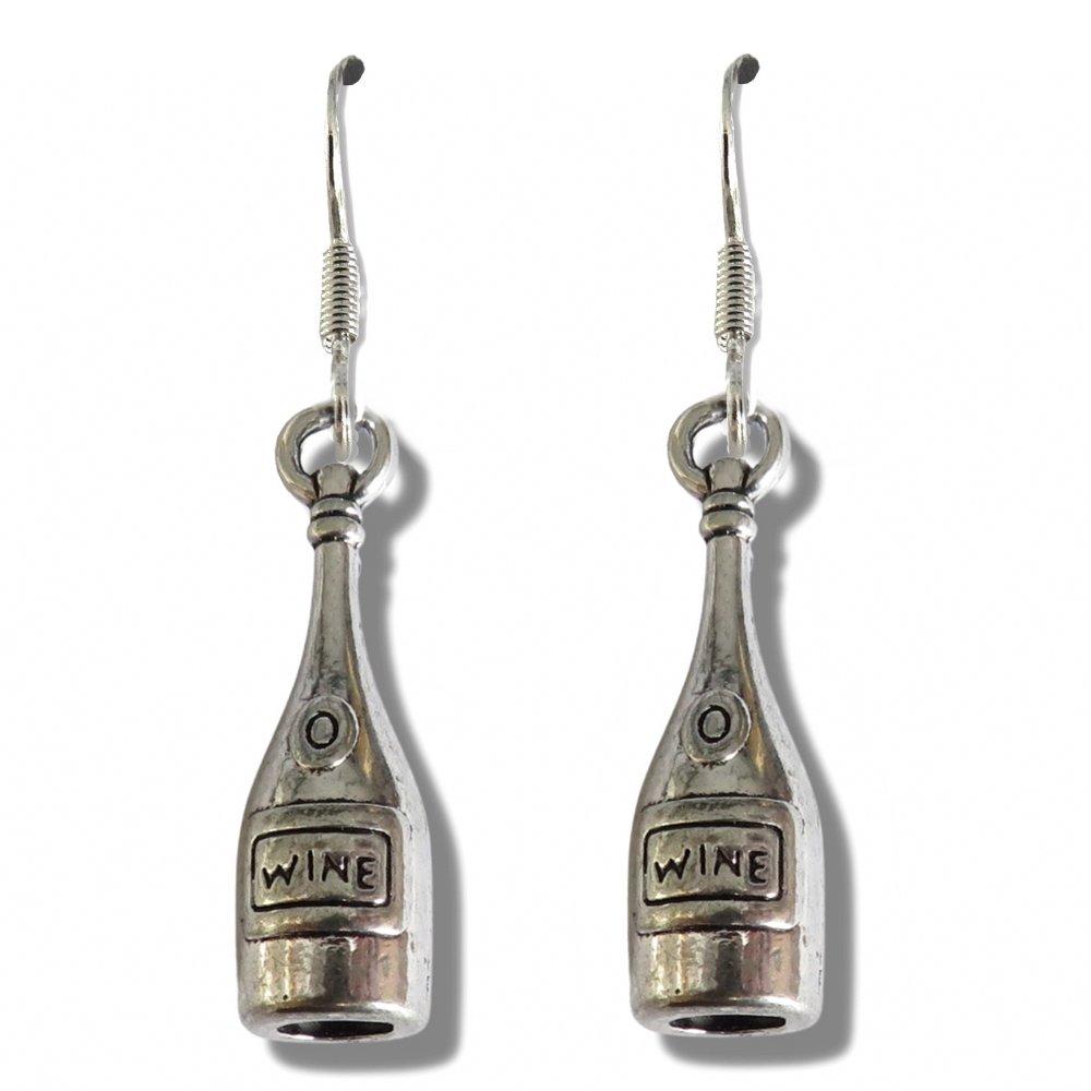 Silver - Aye Do Gifts - Wine Bottle Drop Earrings NP-FHwne - 1