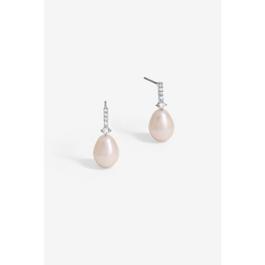 Jon Richard Silver Plated CZ And Pearl Stick Earrings