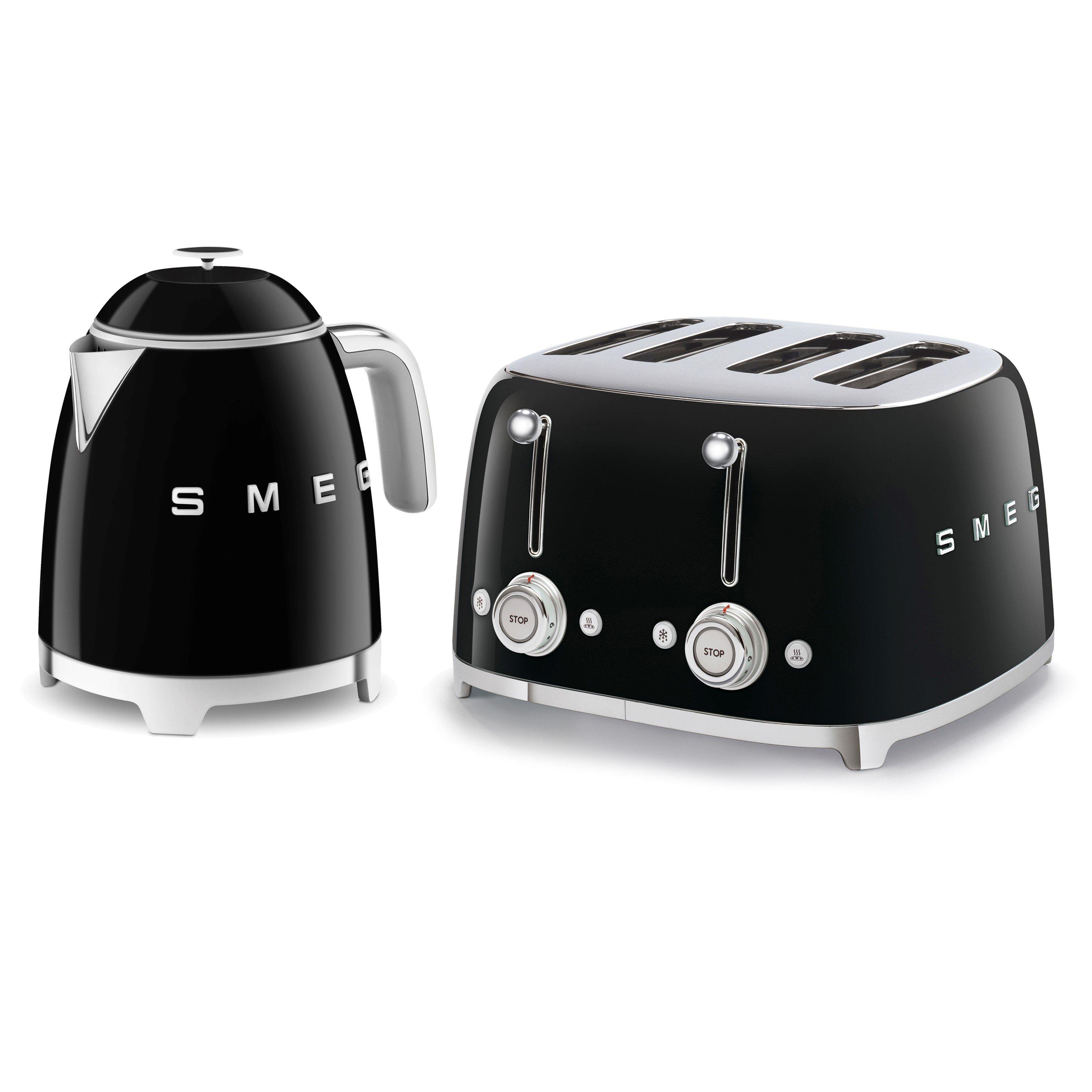 Smeg  50S Retro 0.8L Kettle And 4-Slice Toaster Bla - Medium