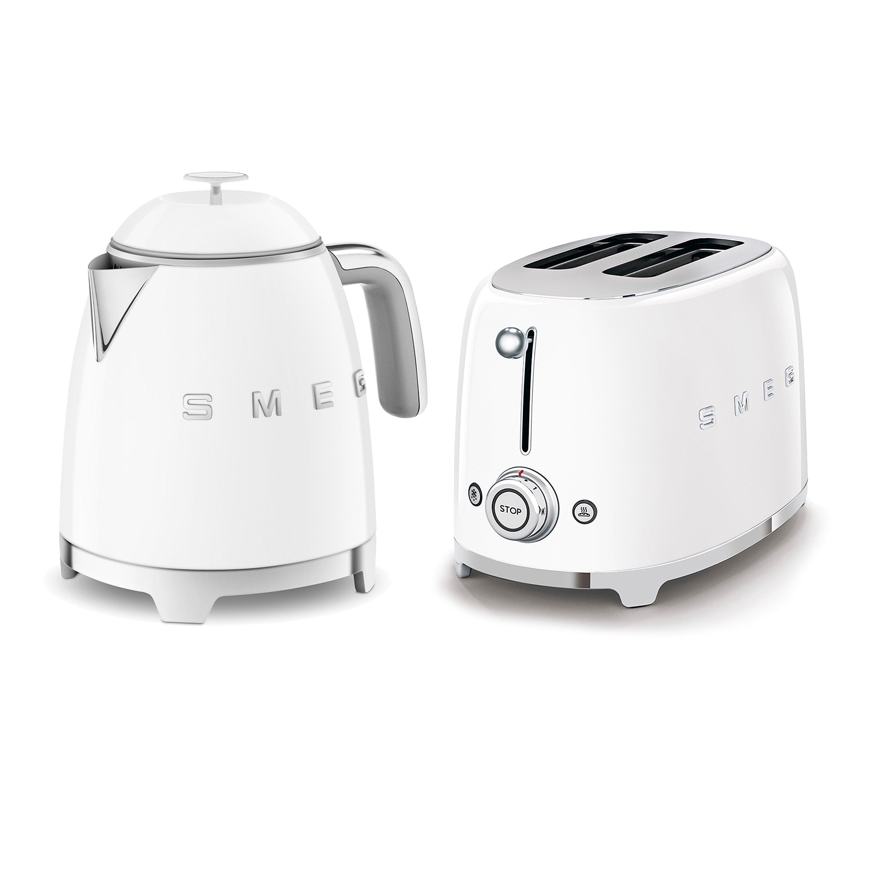 Smeg 50's Style Mini Kettle & 2 Slice Toaster in White - Image 4