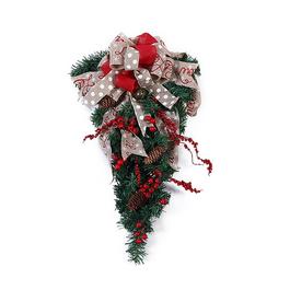 LIFE IDEAS Ribbon Bow Christmas Teardrop Swag