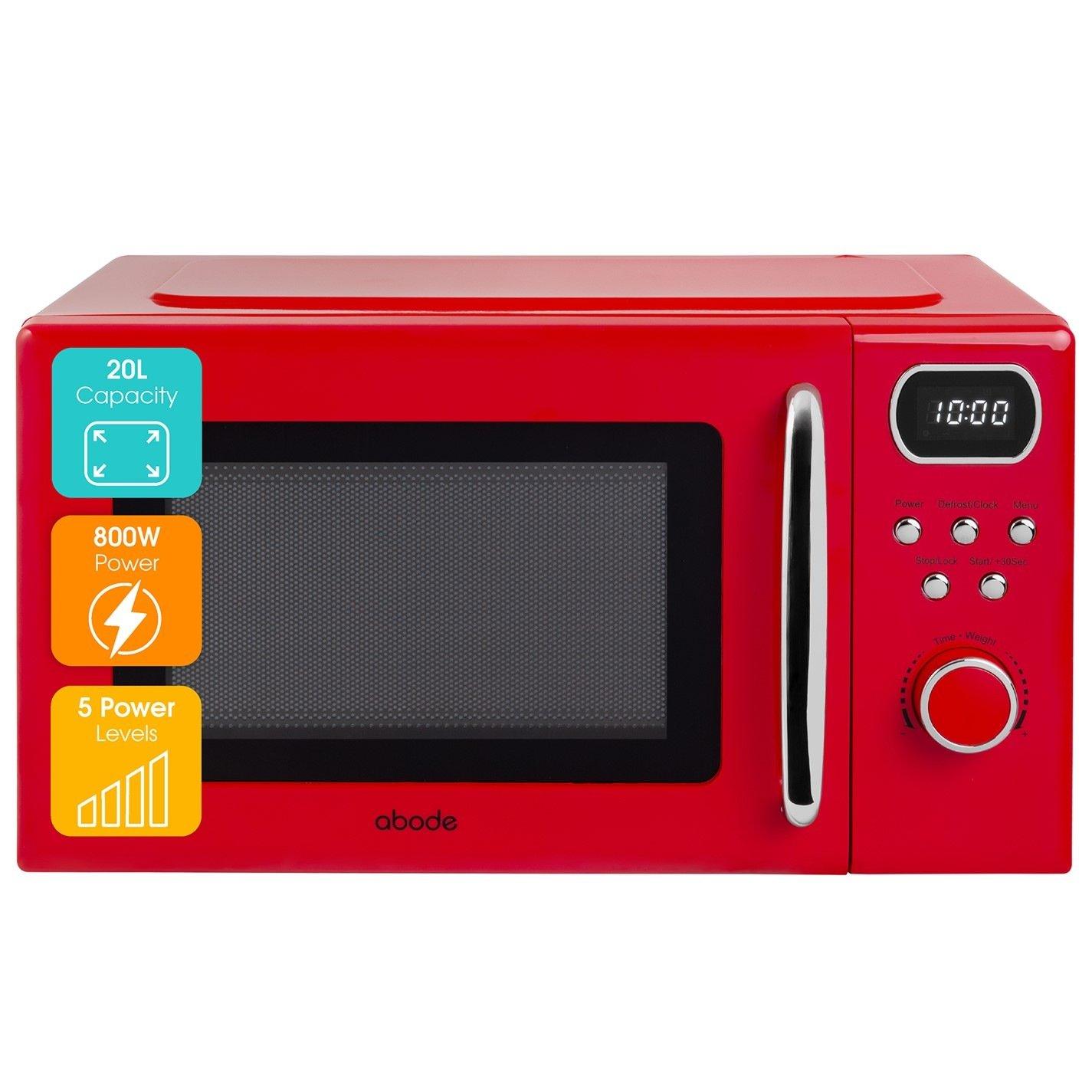 Red - Abode - AMD2004R/01 20L Digital Microwave in Red - 1