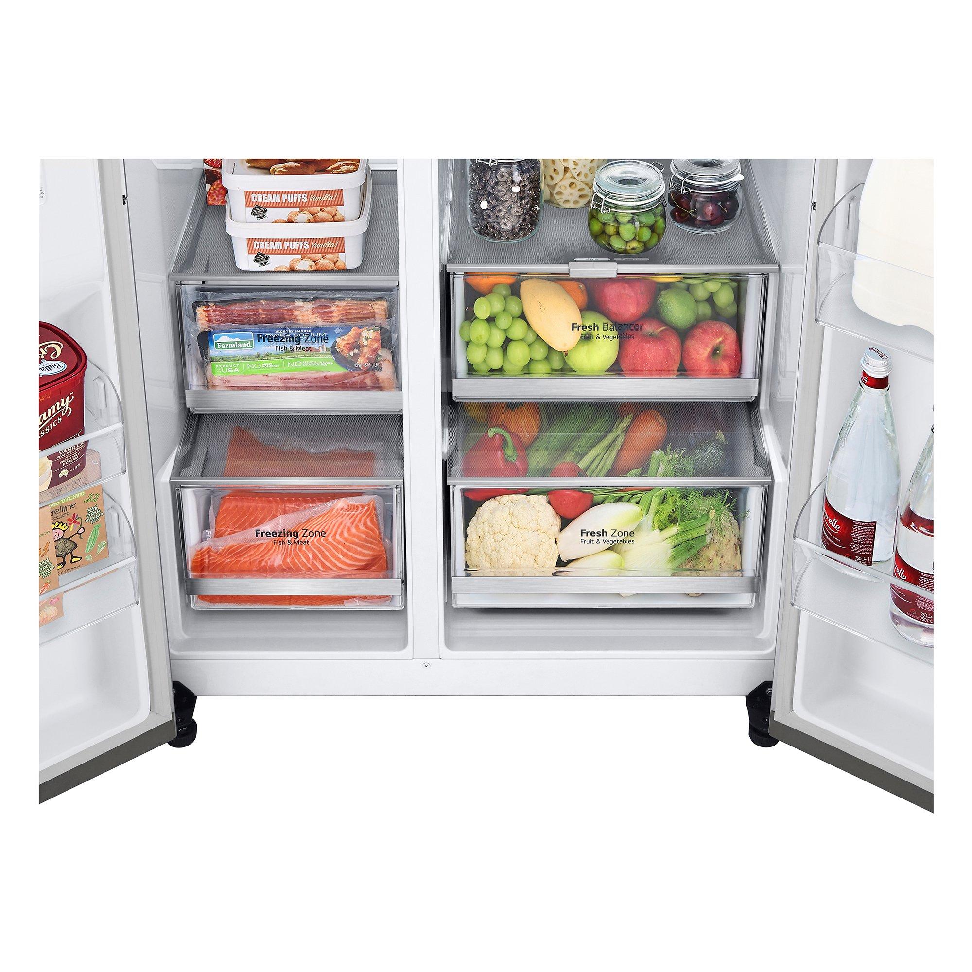 Silver - LG - LG INSTAVIEW GSVV80PYLL AMERICAN FRIDGE FREEZER - 5