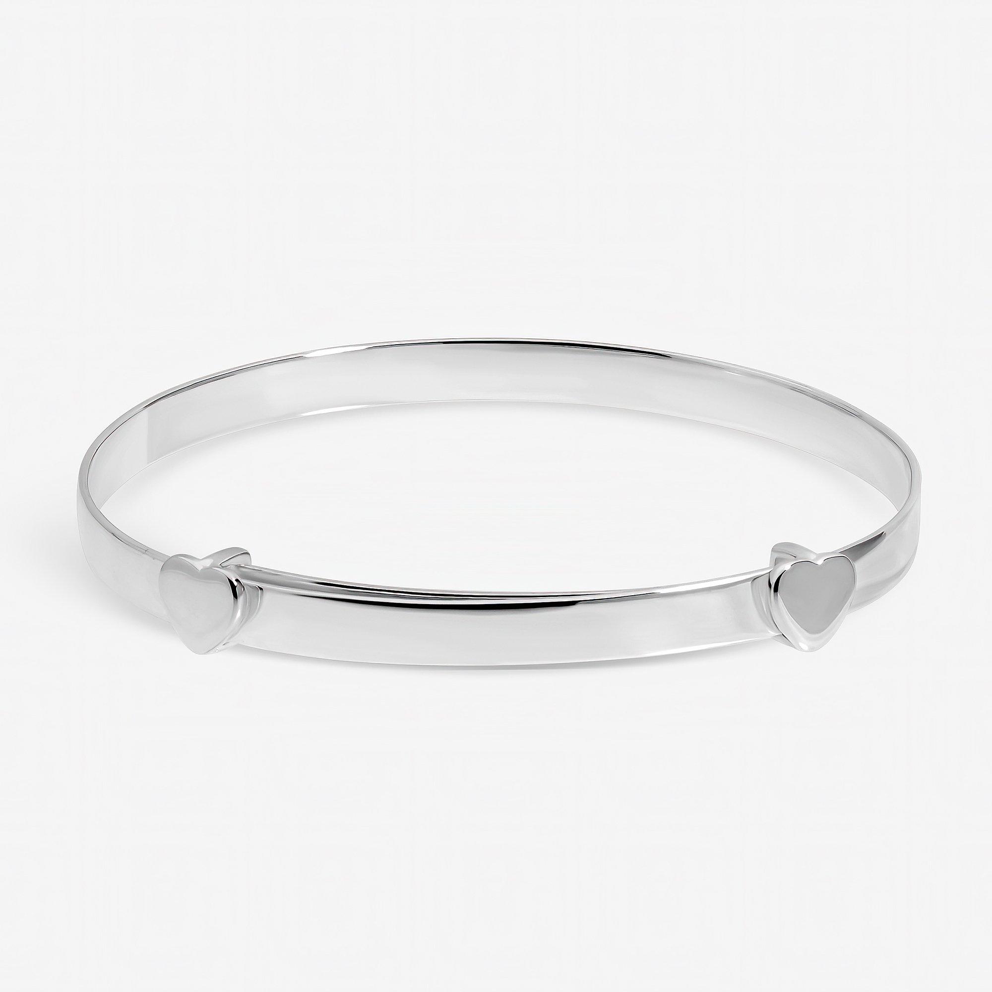 Silver - Inicio - Sterling Silver Christening Bangle - Gift Pouch