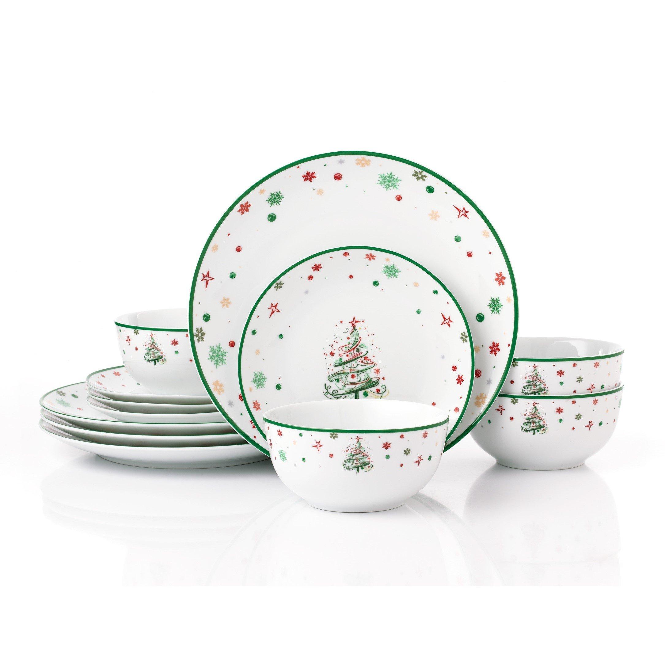 Multi - Waterside - 12pc Xmas Tree Dinner Set - 1